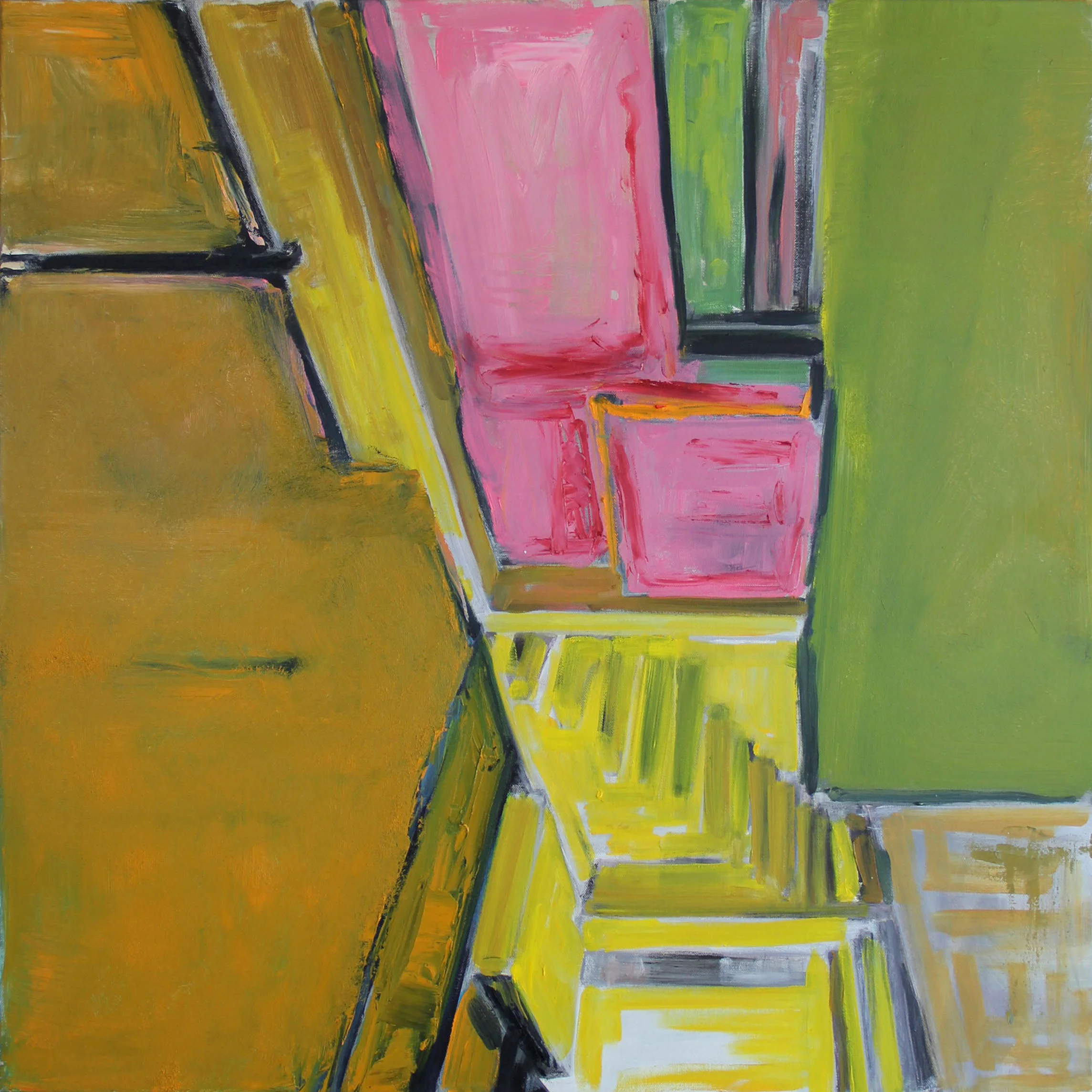 Pink and Green 30" x 30". Oil on Canvas
