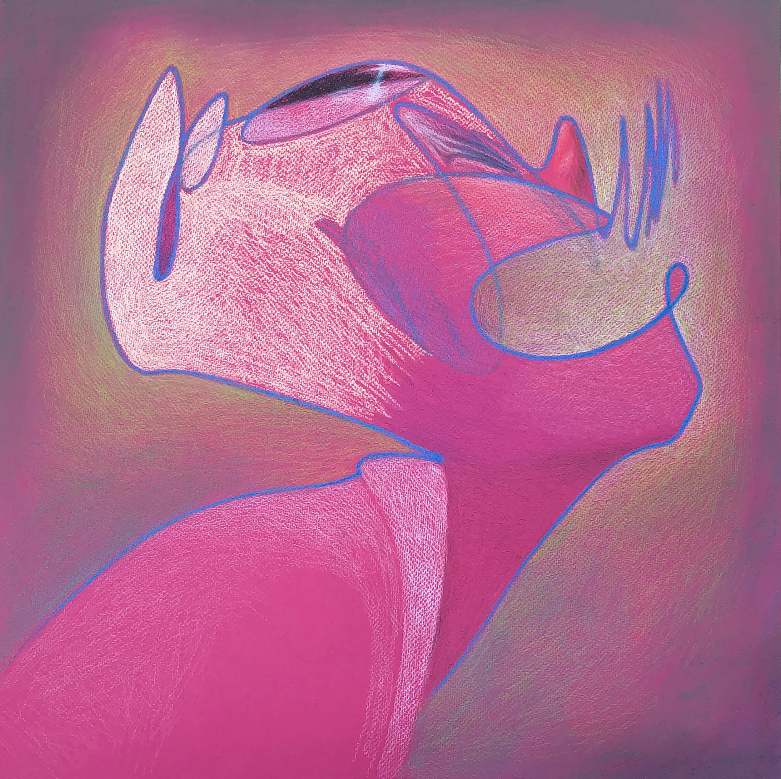 Scary Sneeze 19" x 19" Pastel on Colored Paper