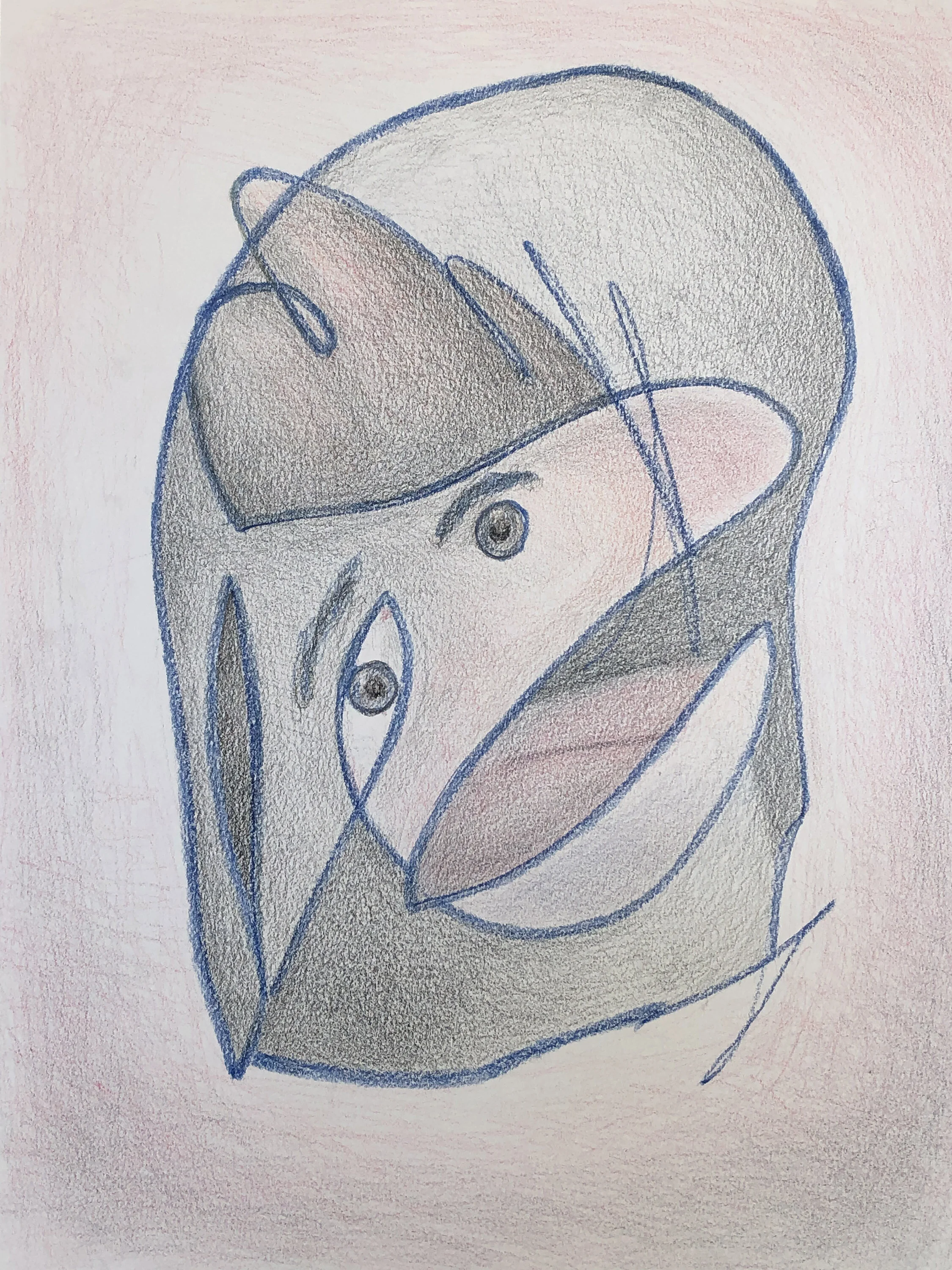 Trapped in Battle 9" x12" Colored Pencil on Paper