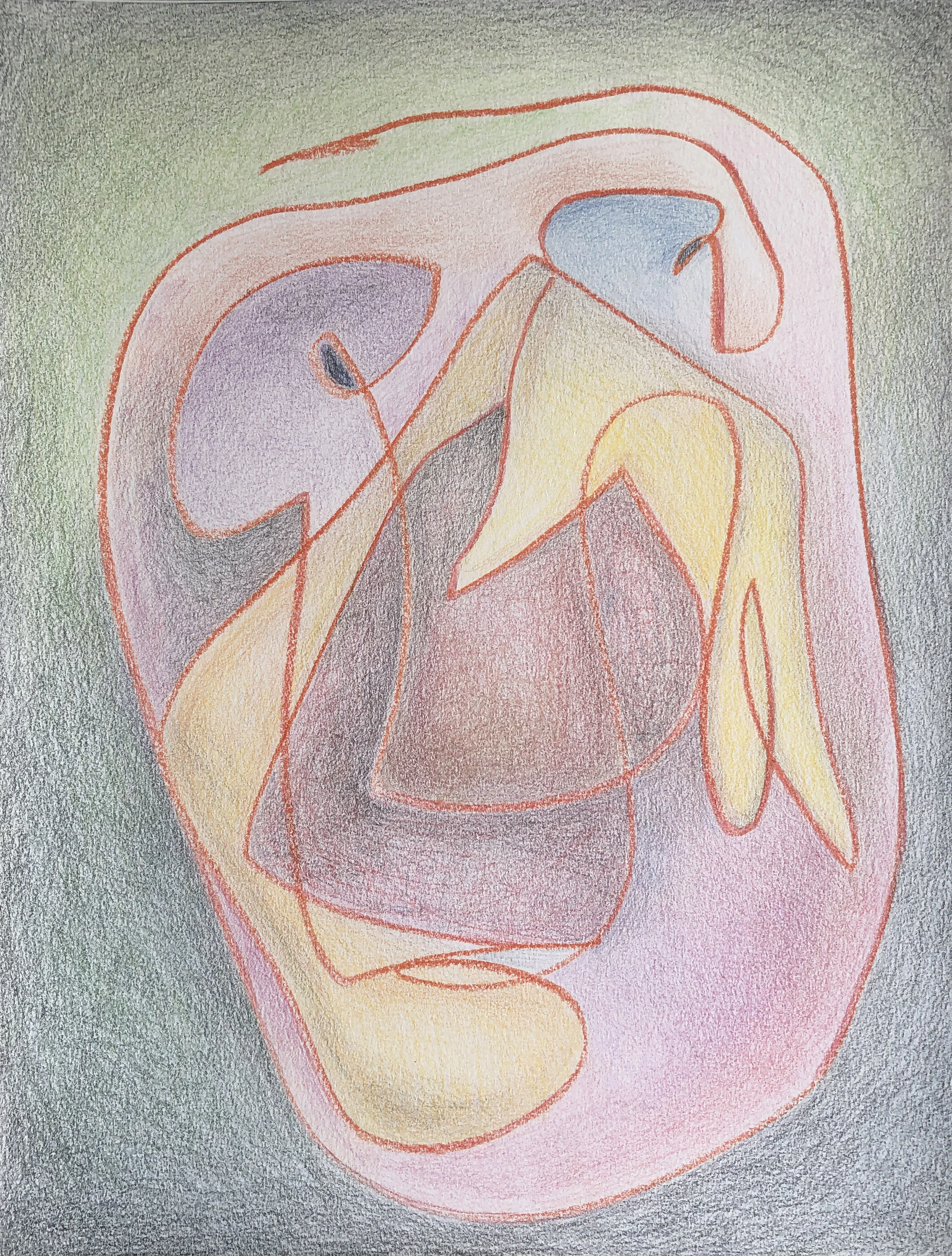 Awkward Grip  9" x12" Colored Pencil on Paper