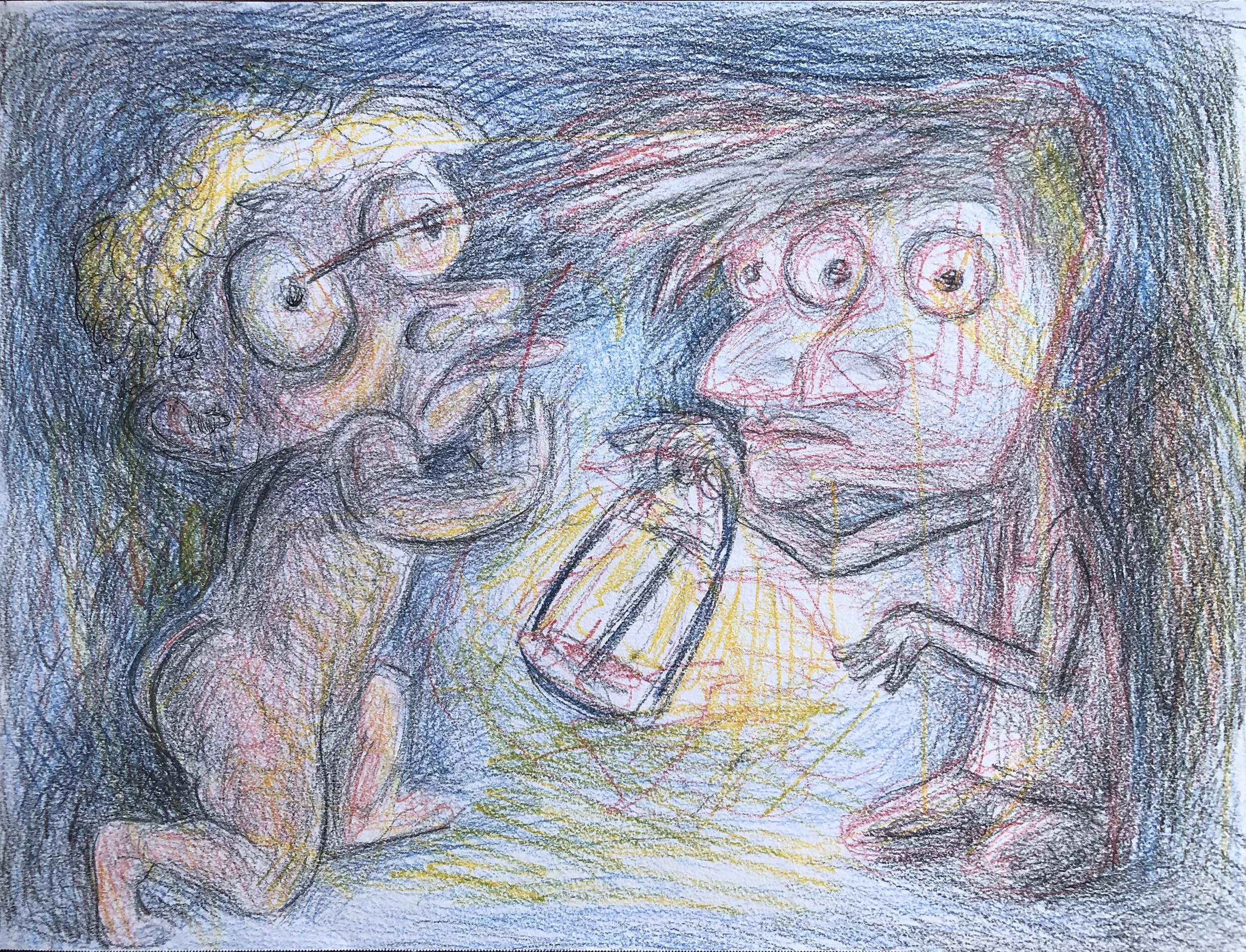 SOLD "Hissy Fit" 9" x 12"