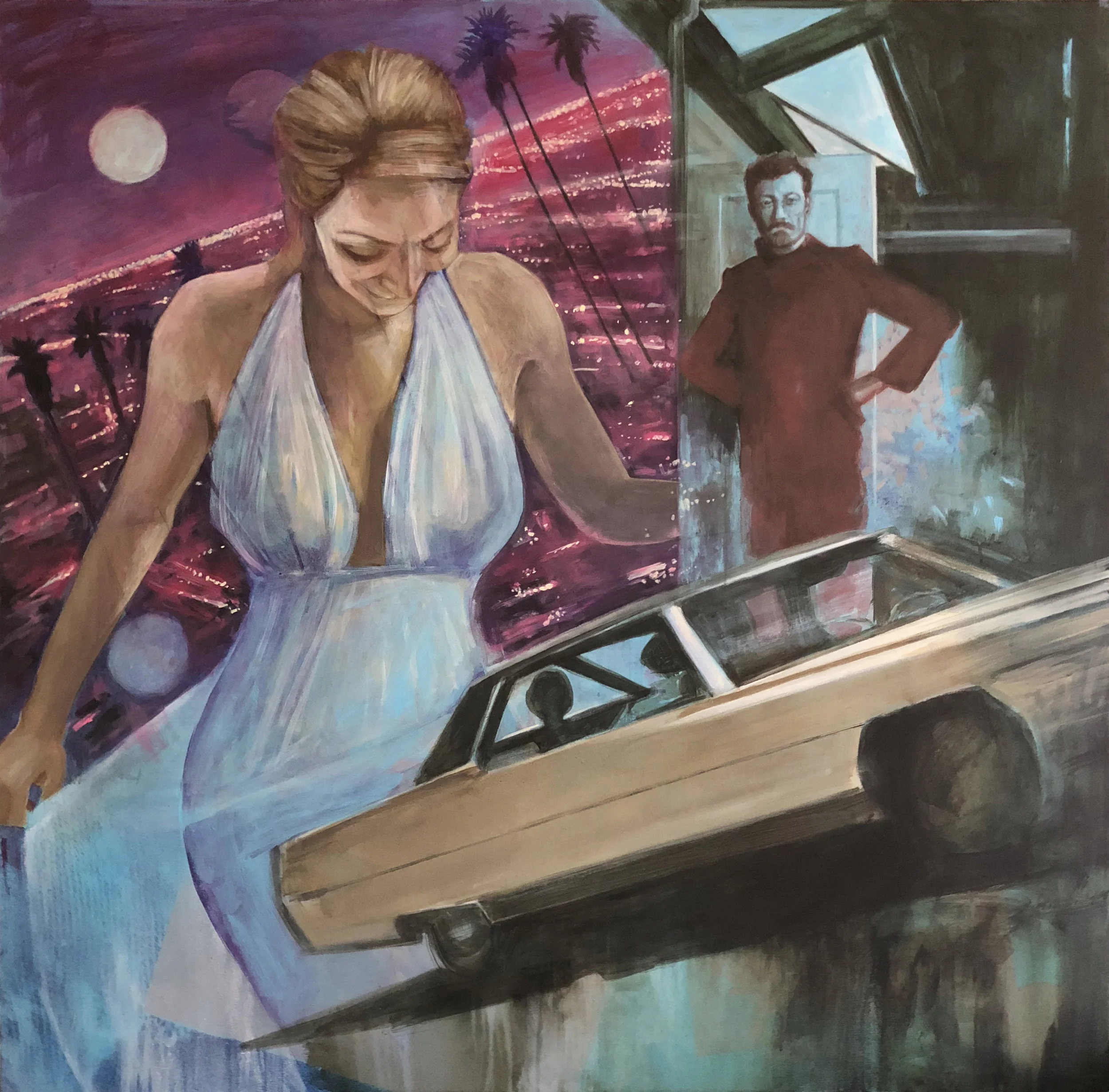 "Crisis in Three Scenes" Mixed media on canvas 2017