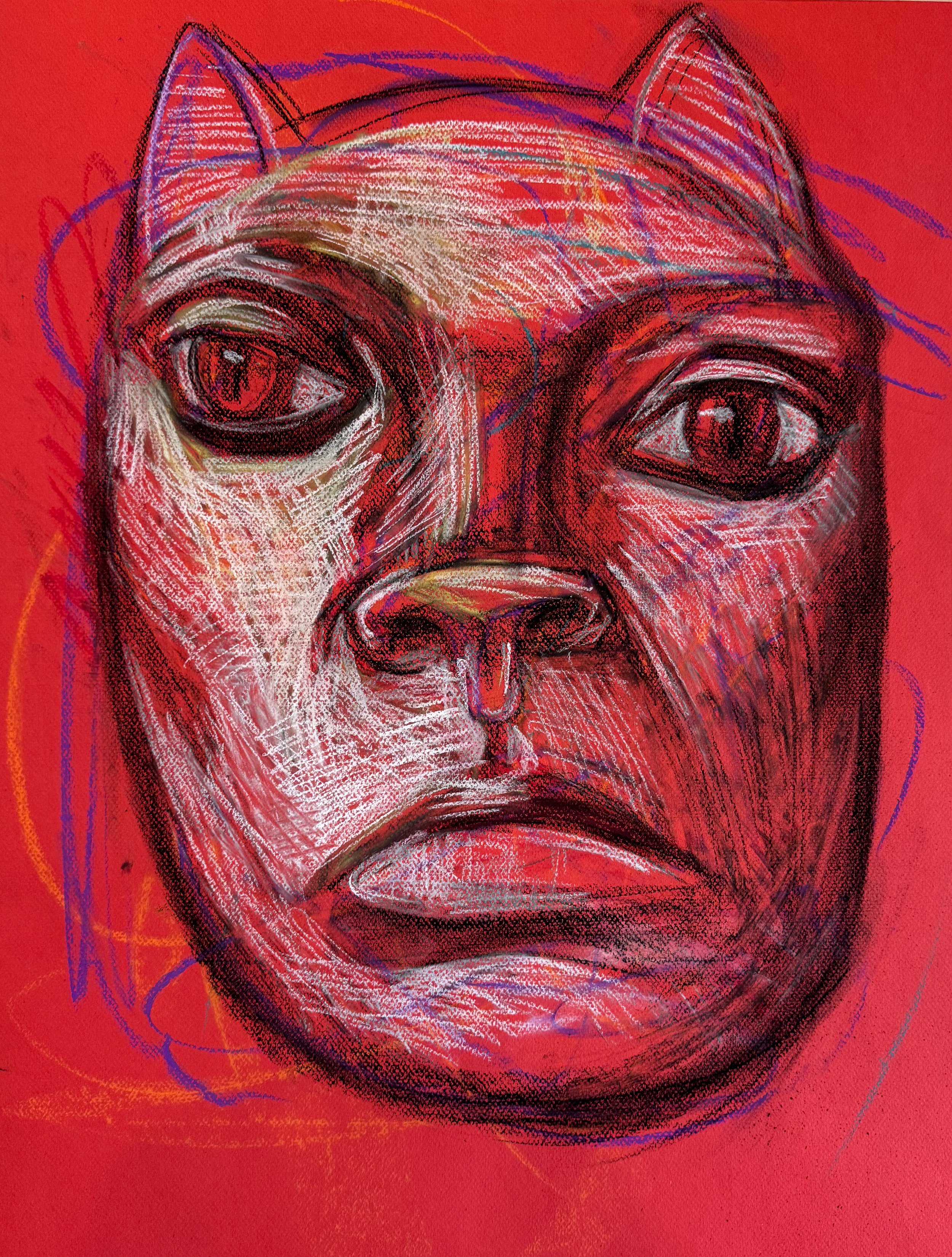 "Spirit" 18" x 24", Pastel on Colored paper, 2024