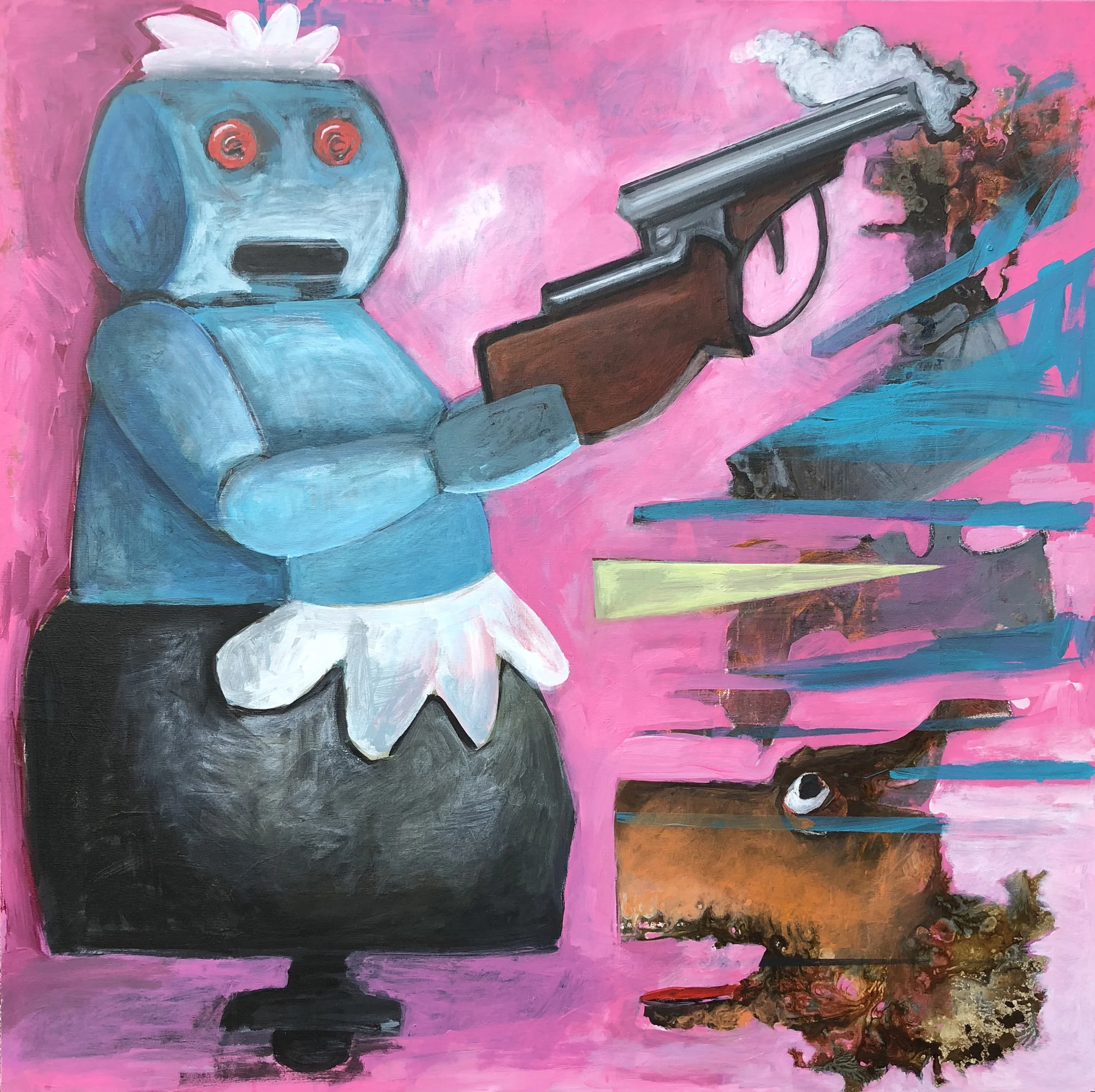 "Uh Oh" 2018 40" x 40" Acrylic on stretched canvas