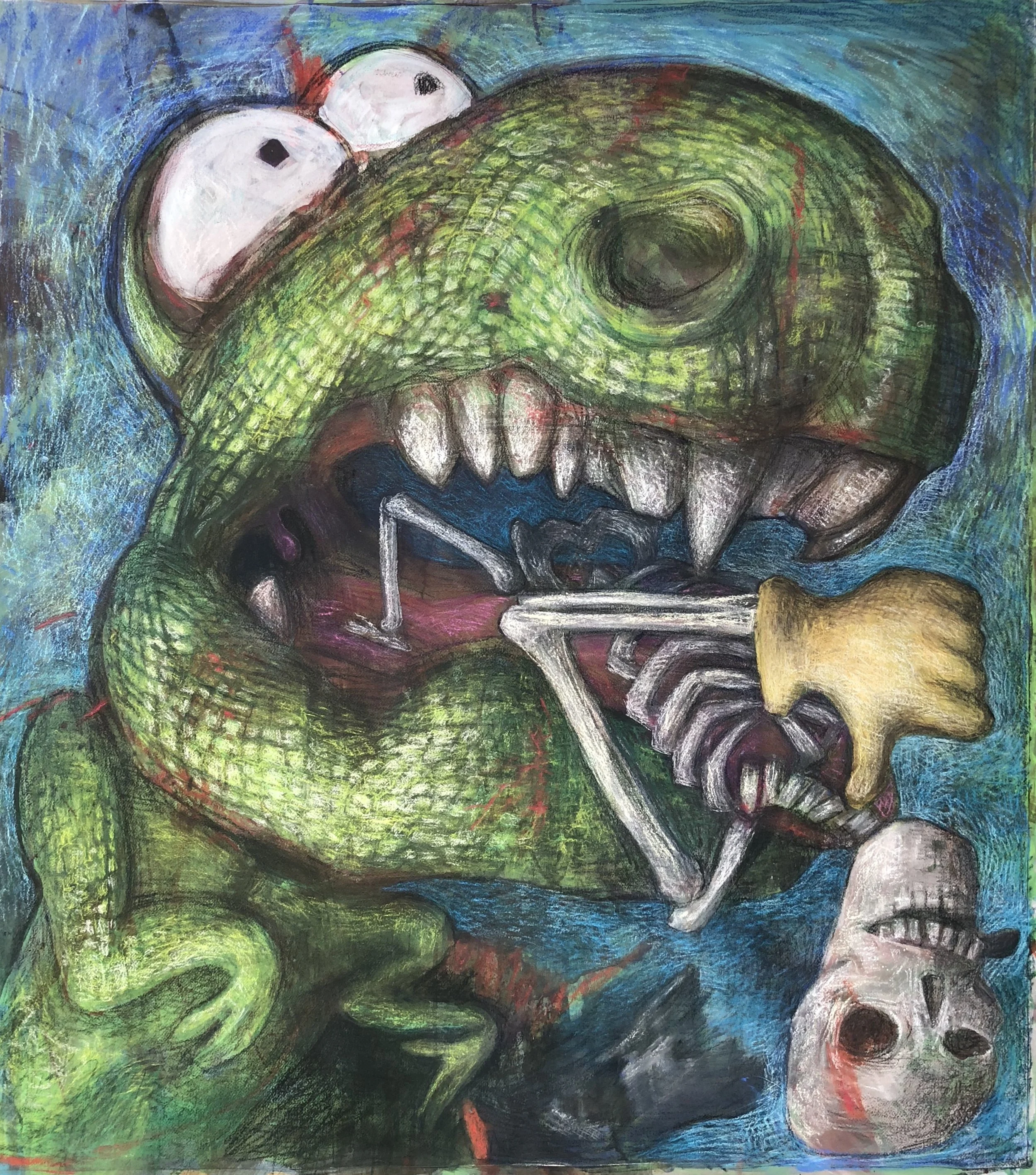 "Regurgitated Snack" 2018 40" x 45" Mixed media on paper