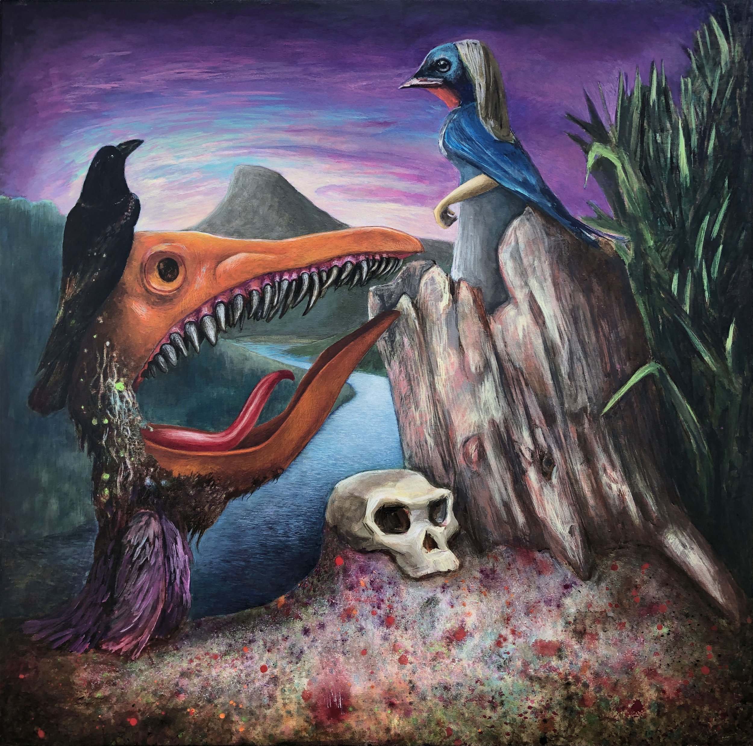 New Painting "The Crow and The Swallow"