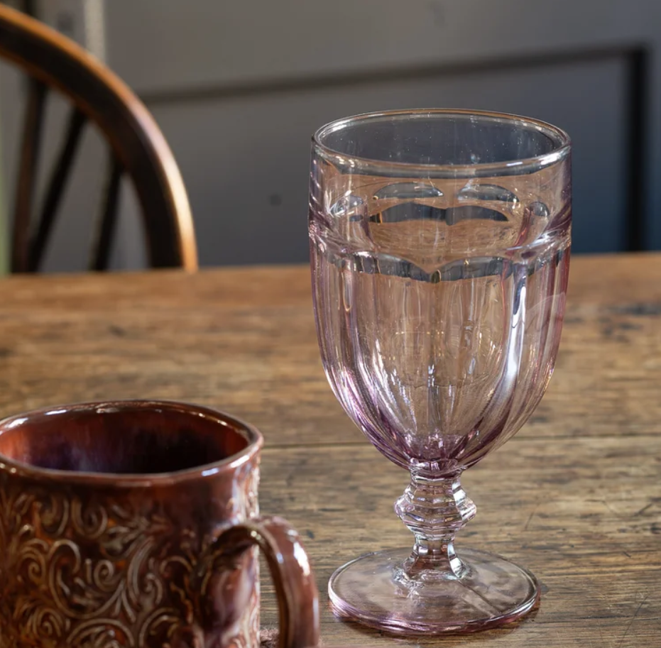 Vintage Libbey Rose Pink Duratuff Water glasses (4)