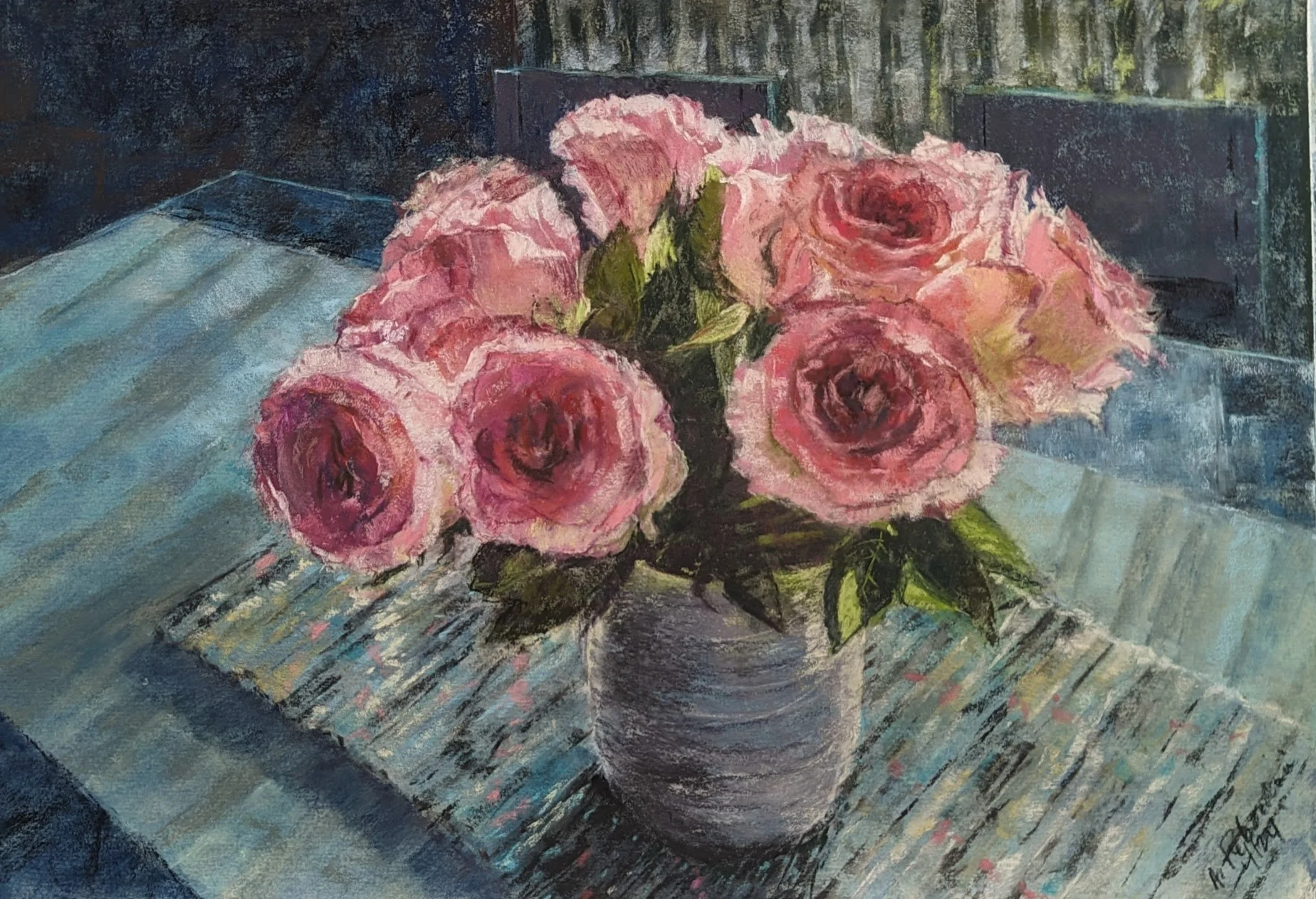 Rebechini,A_Roses on the Table_20240427_pastel 12x16.jpg