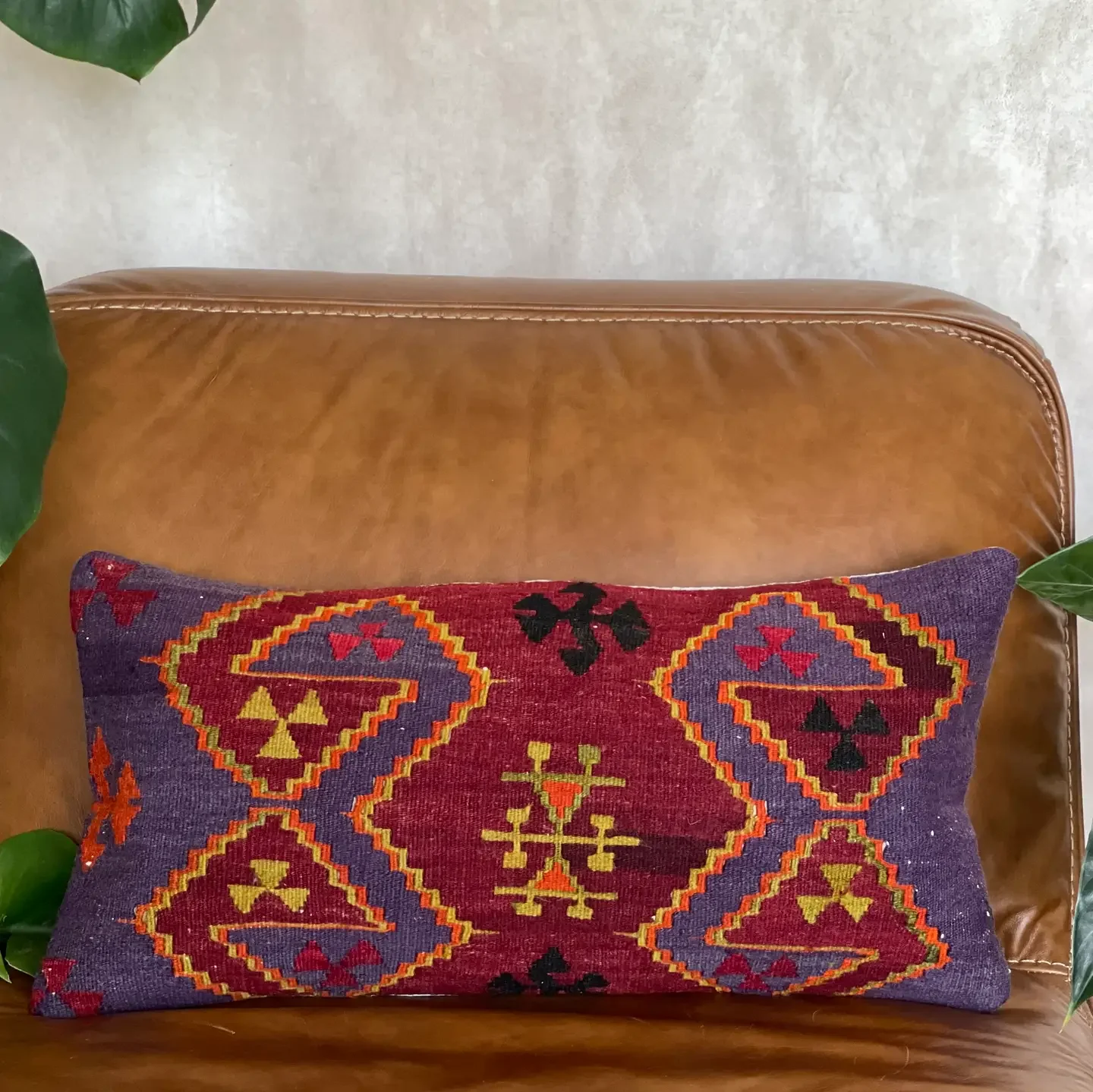 Vintage Turkish Kilim lumbar -12x24