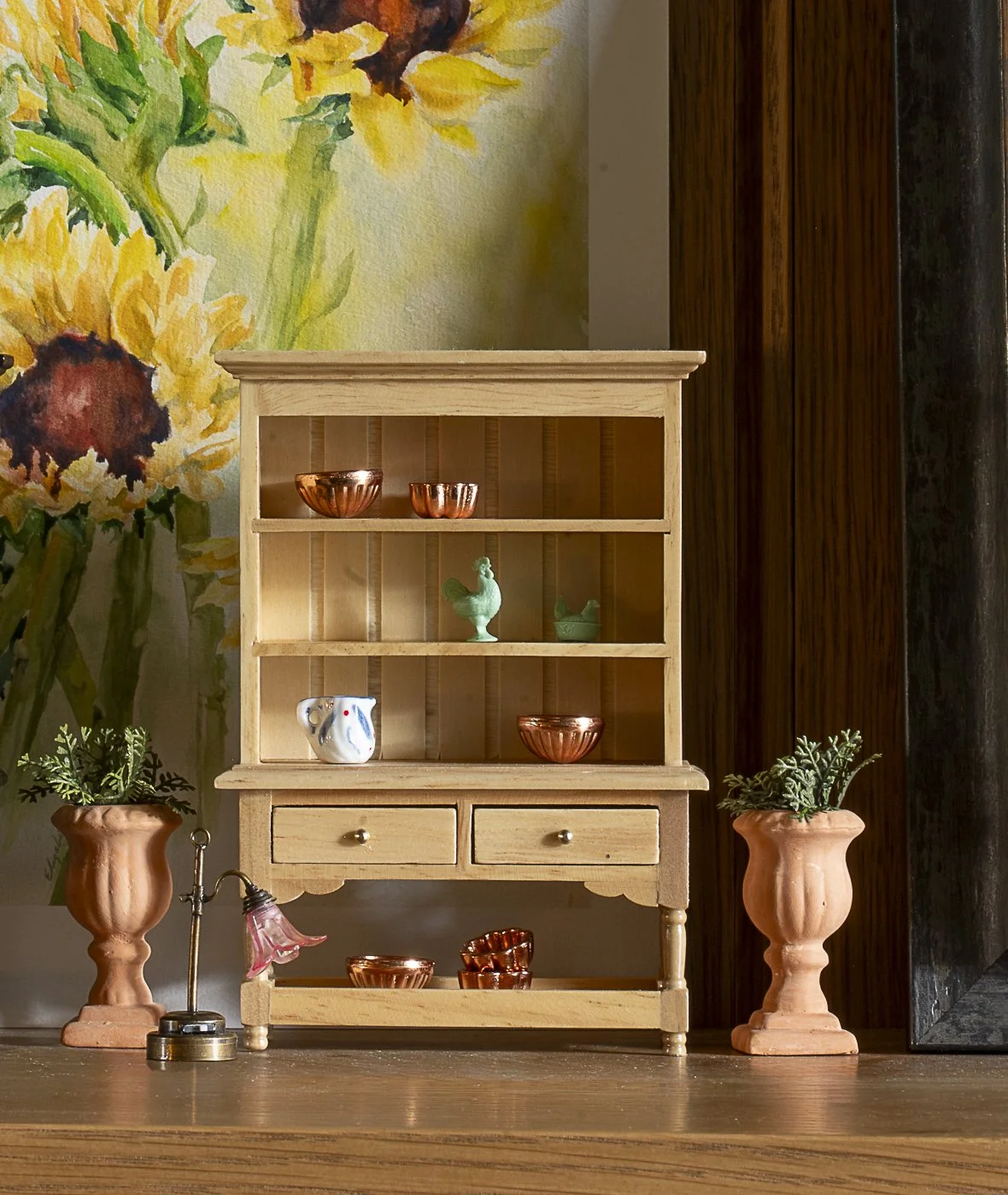 Unfinished Pine Hutch Scene