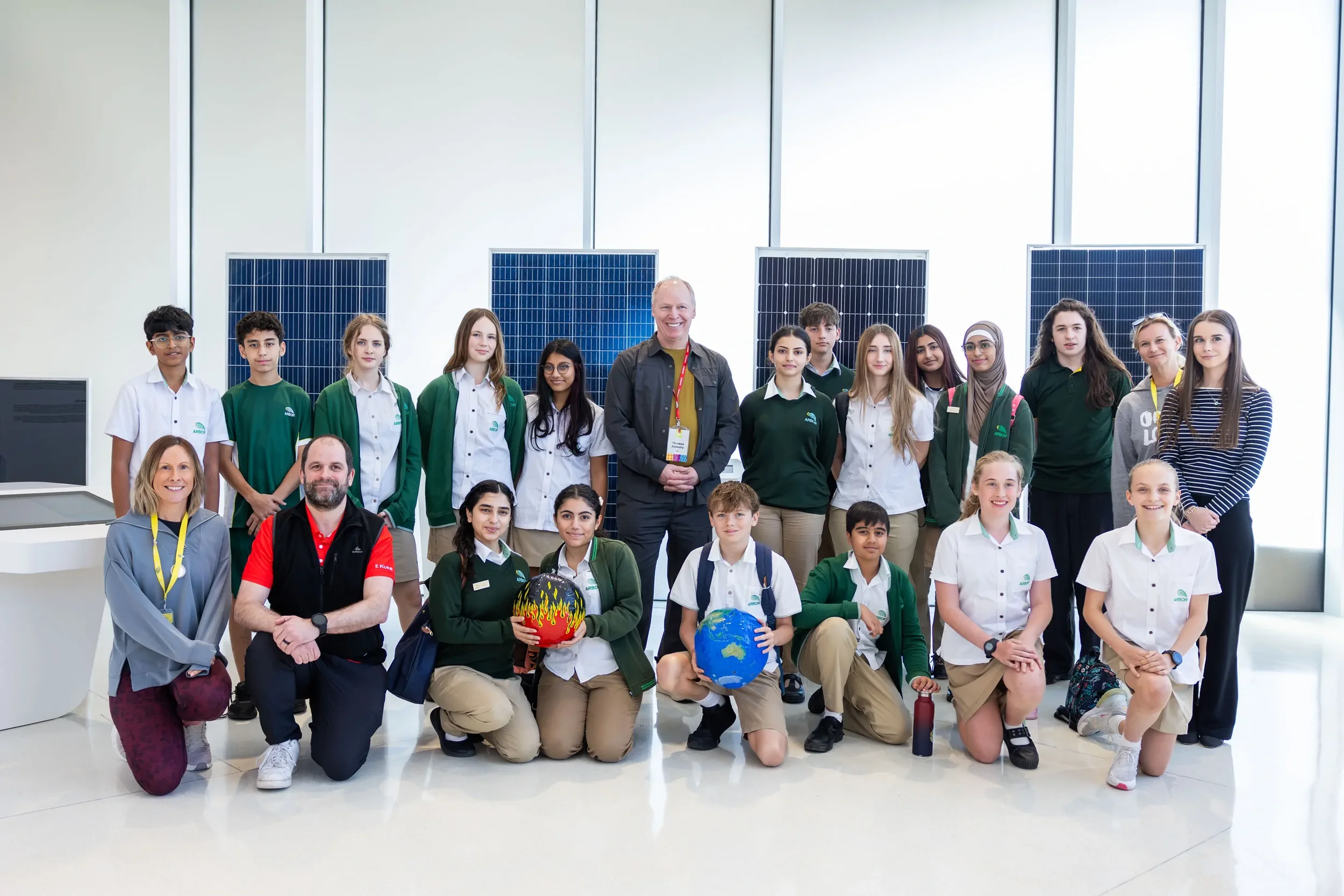 Thomas Doherty with school group