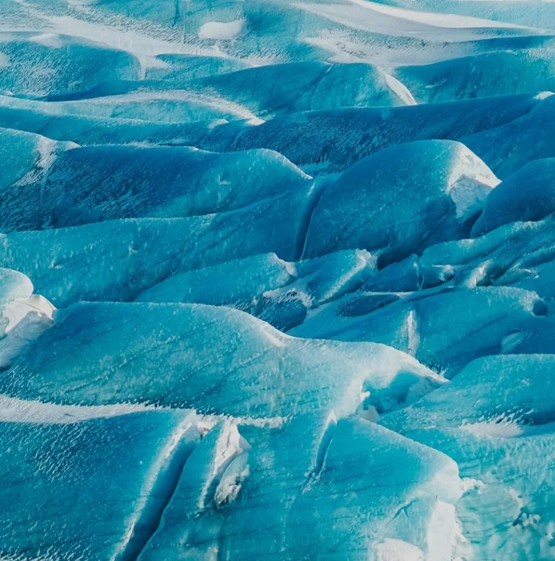Blue glacier ice