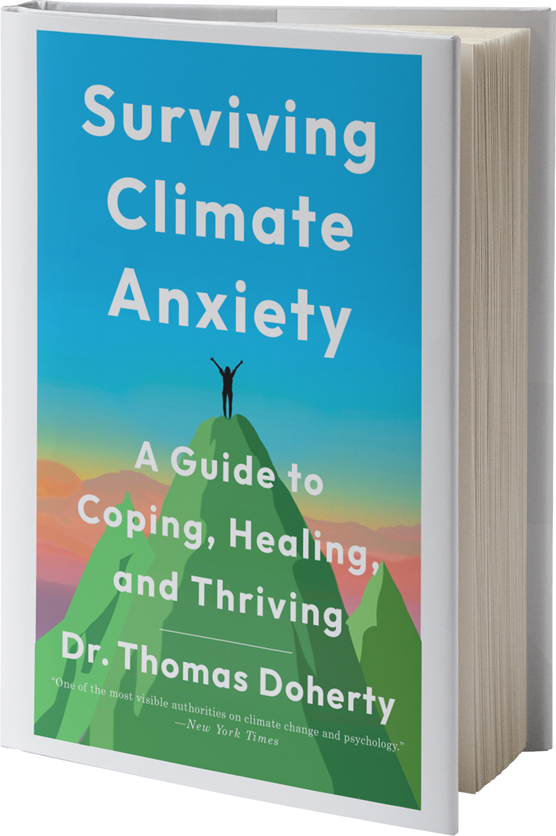 Book cover for Surviving Climate Anxiety by Dr. Thomas Doherty