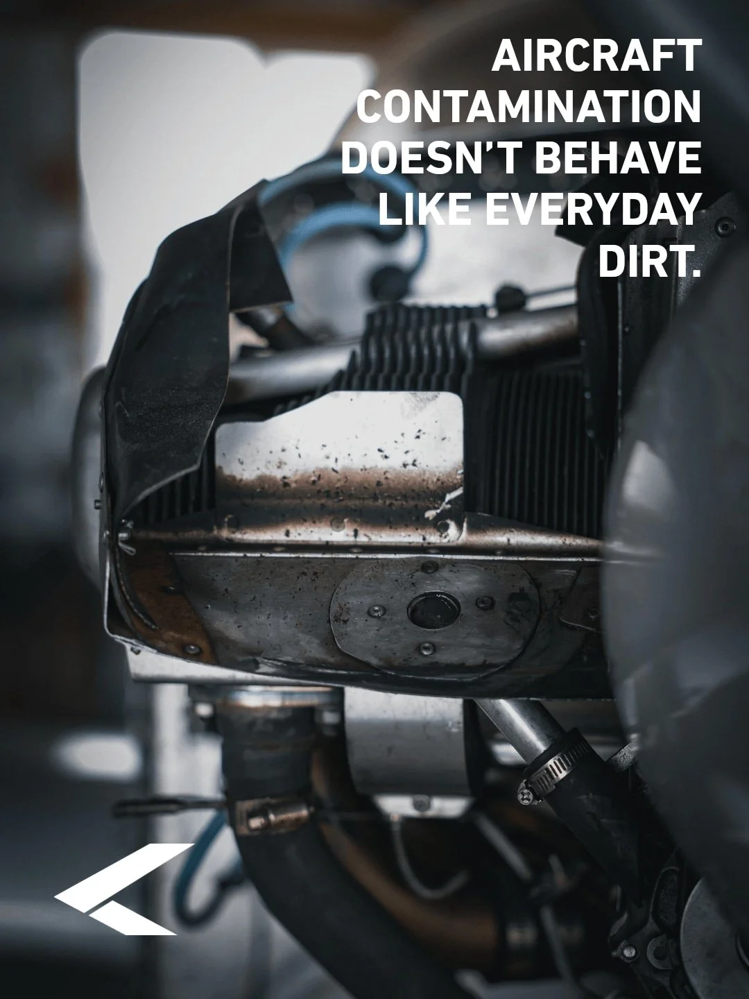 Aviation contamination is not just &ldquo;dirt&rdquo;. It&rsquo;s a layered adhesive film created by combustion byproducts and lubricants, which is why it requires specialized cleaners and techniques to remove.