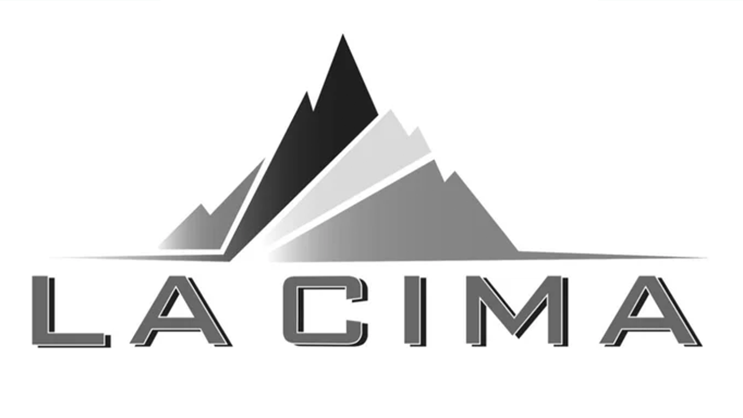 Black and white logo of a mountain range with the text 'LA CIM A' underneath.