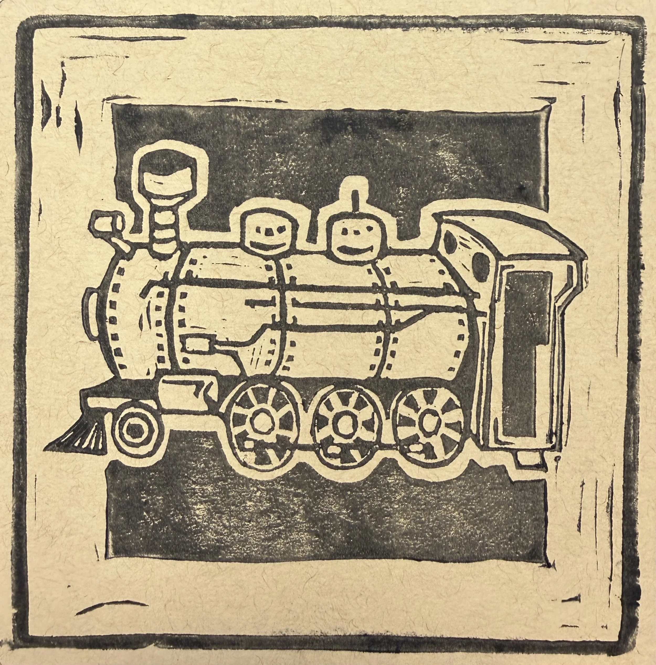 Train Linocut