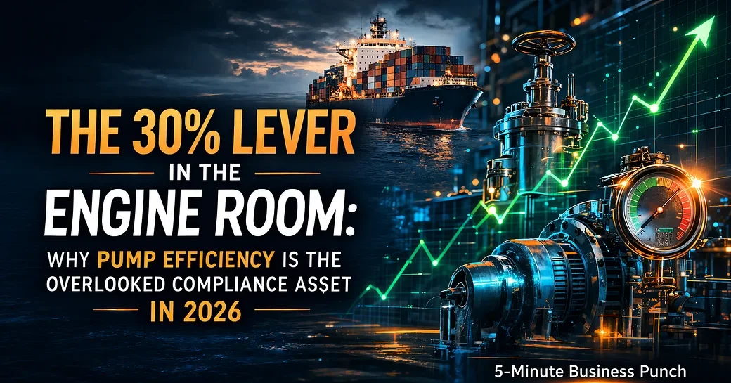 The 30% Lever in the Engine Room: Why Pump Efficiency Is the Overlooked Compliance Asset in 2026
