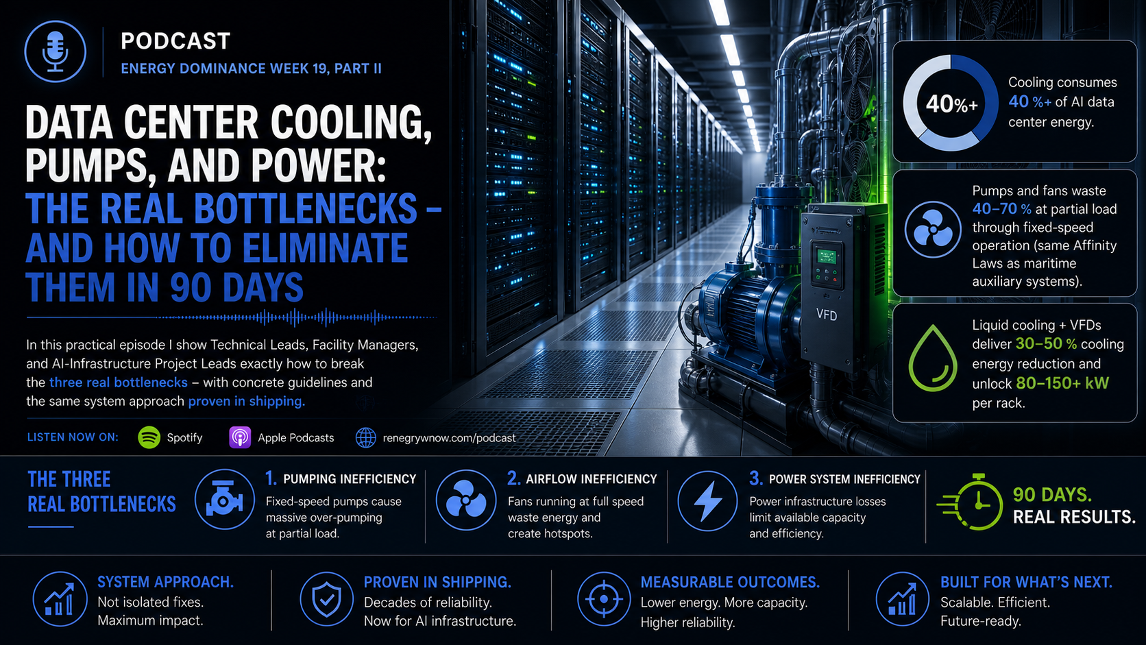 Data Center Cooling, Pumps, and Power: The Real Bottlenecks – And How to Eliminate Them in 90 Days