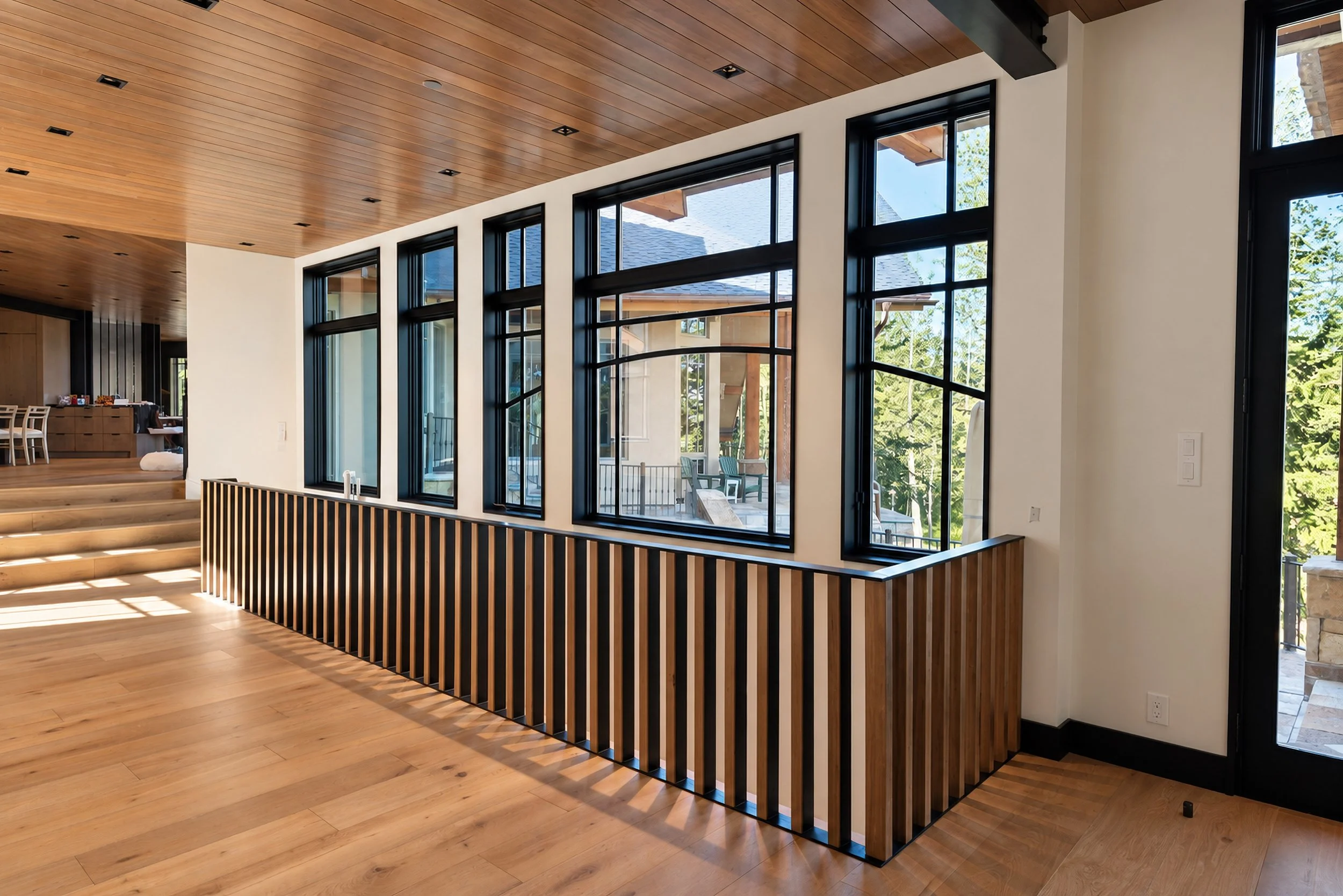steel handrail with wood inlay alternate view