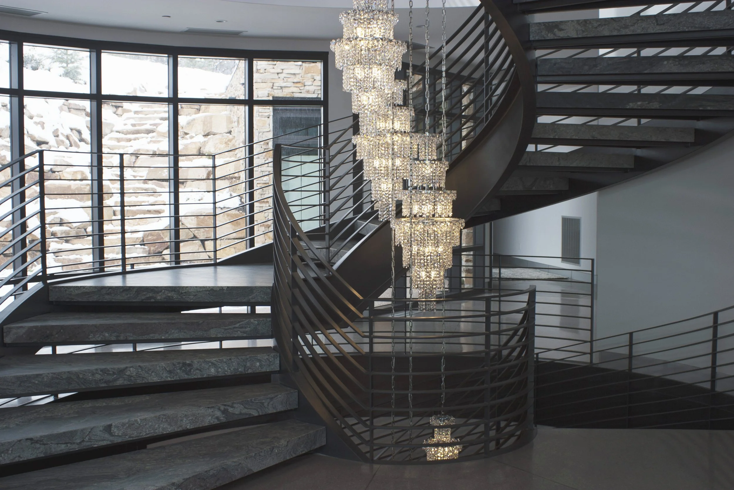 Custom Swept Stair and Railing