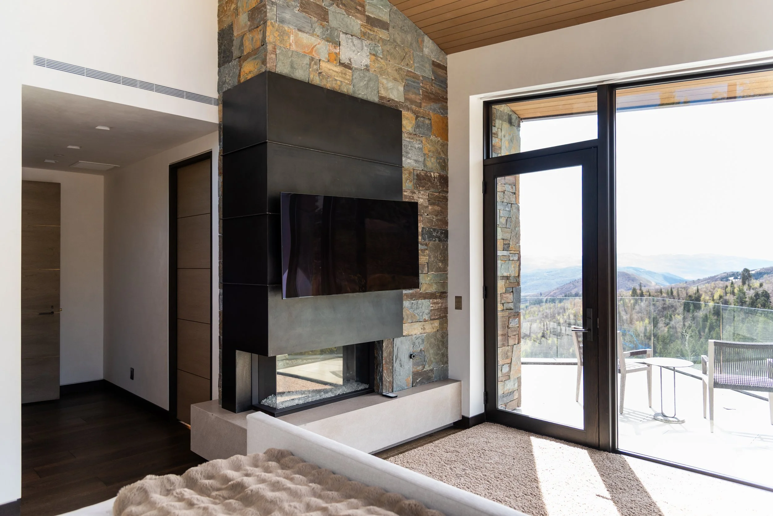 Steel Bedroom Fireplace