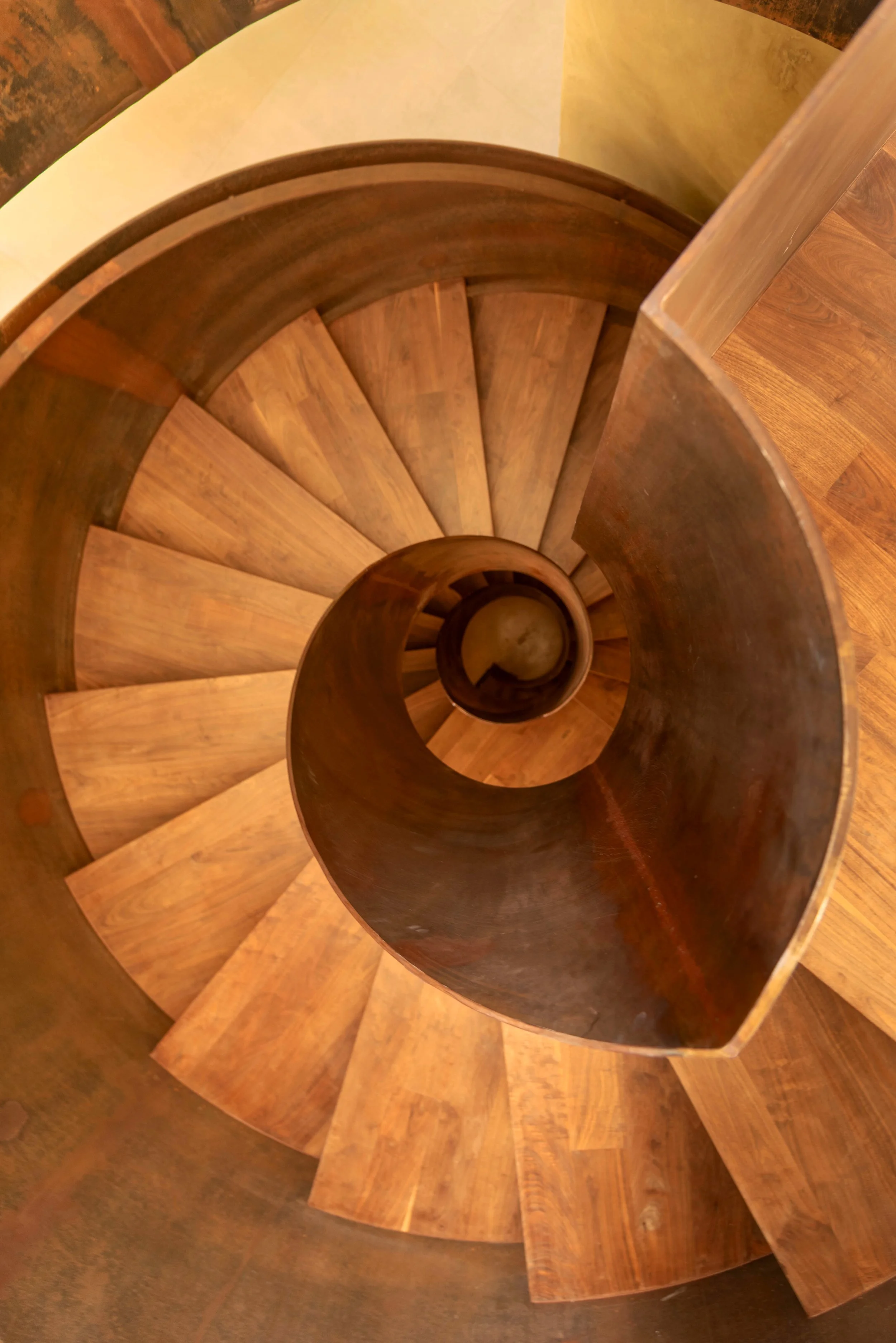 Custom Steel Spiral Stair Rusted Wax Finish