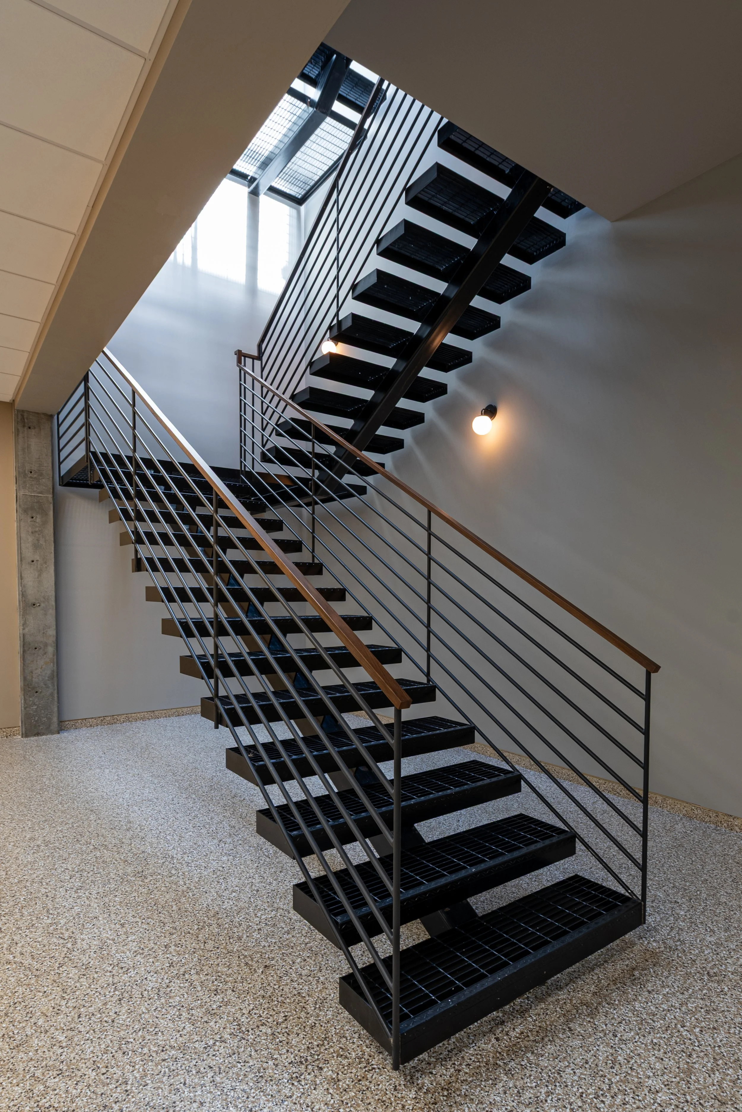 custom access stair base level