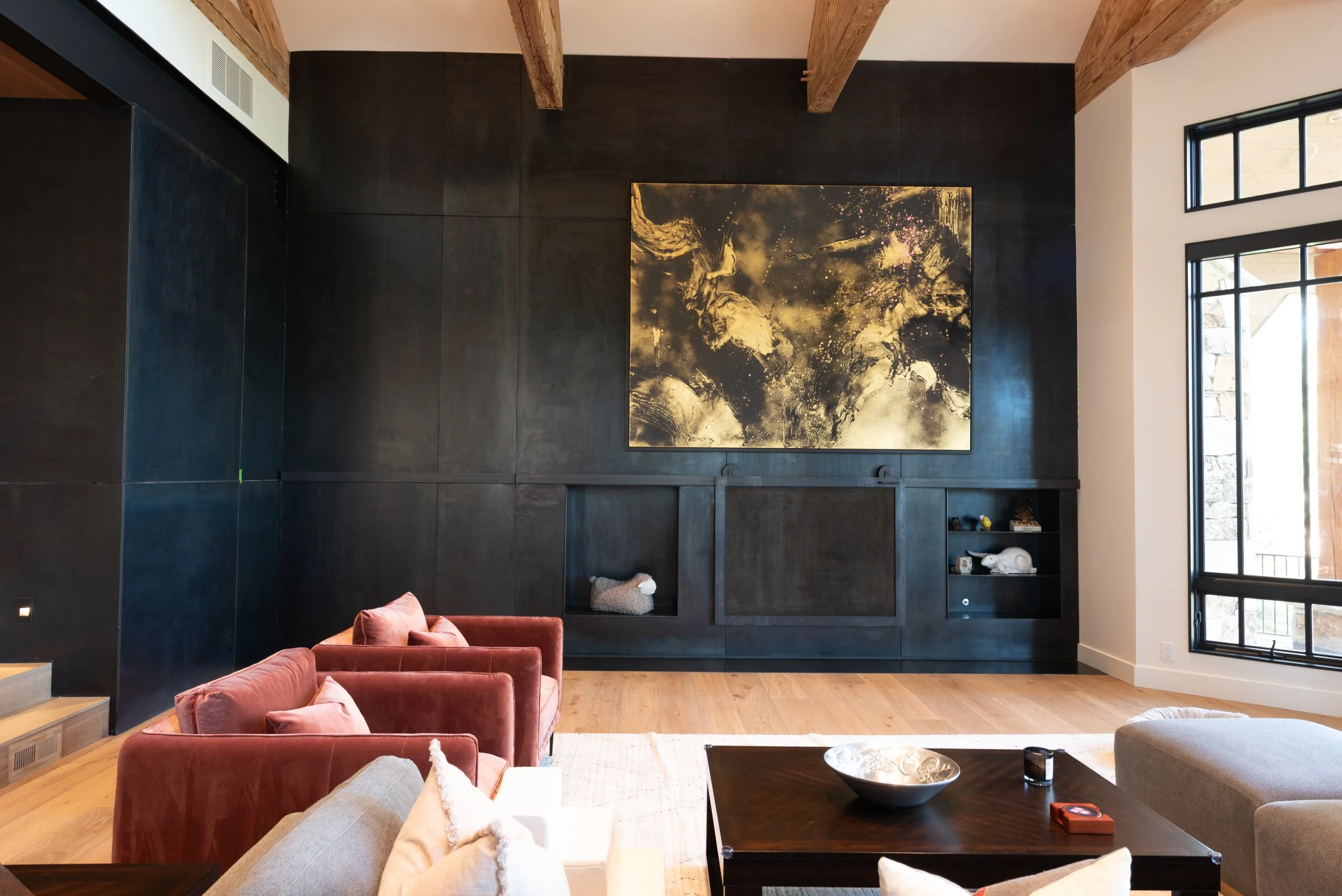 Fireplace with hidden door