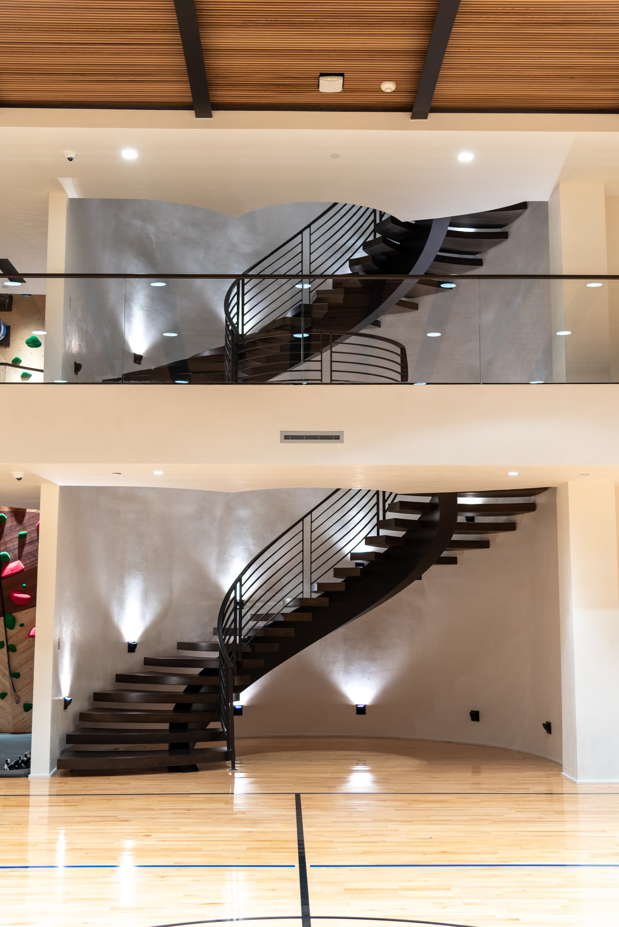 Lower Level Stair and Sports Court