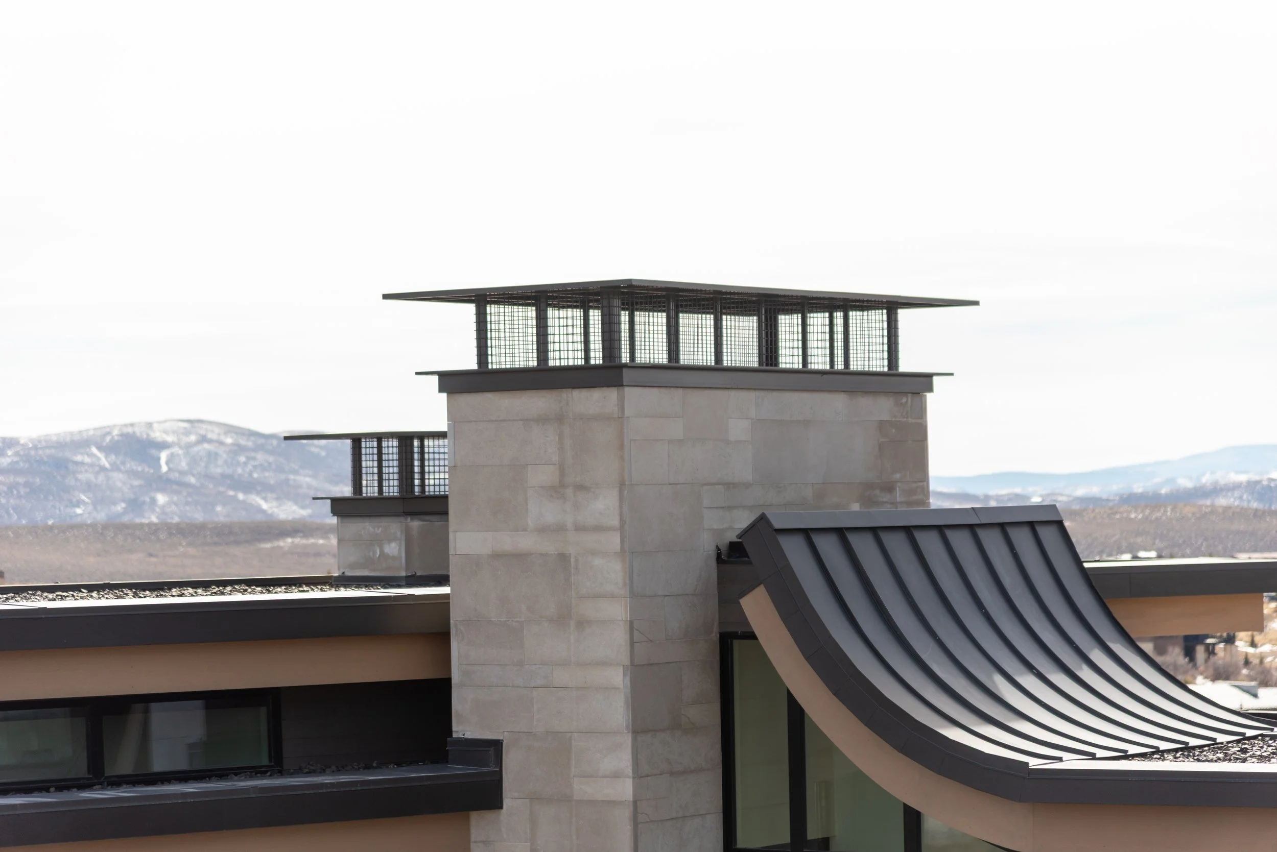 Large custom steel chimney cap