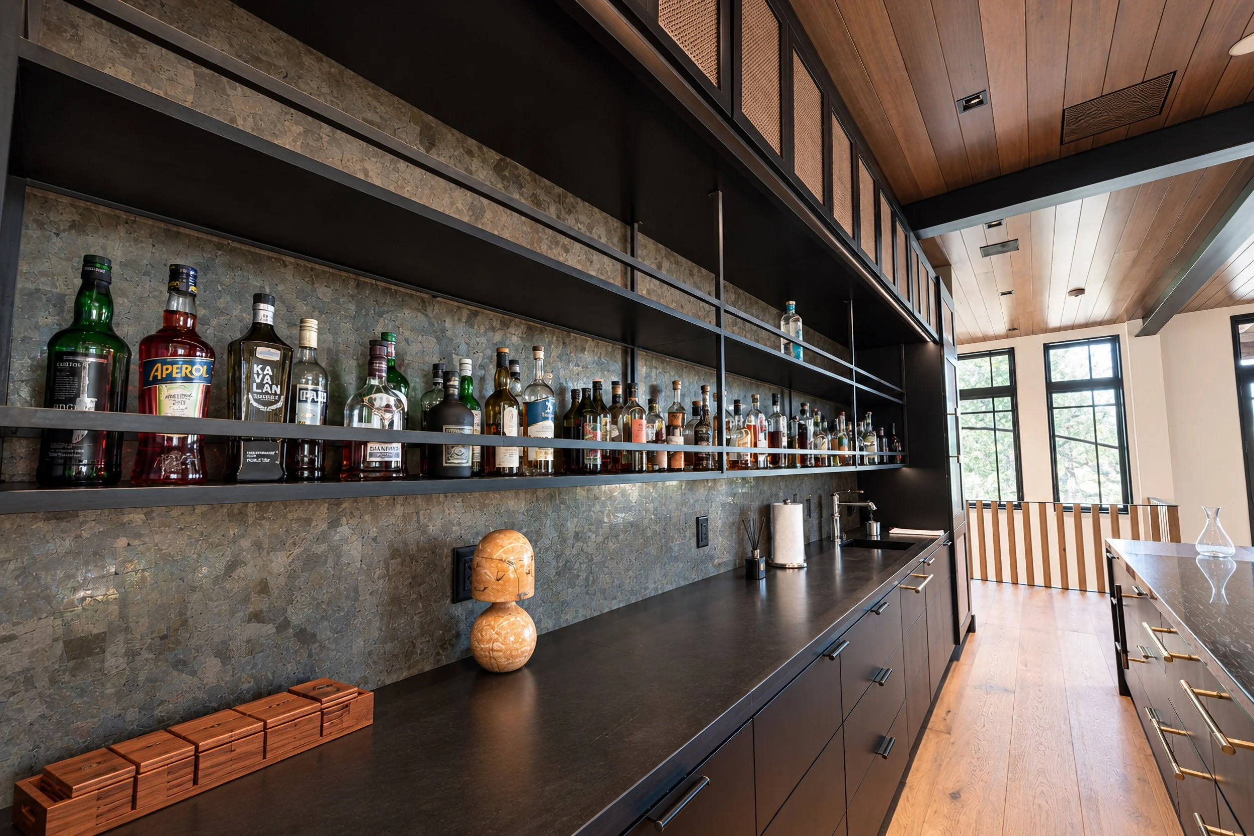 Custom steel bar shelving