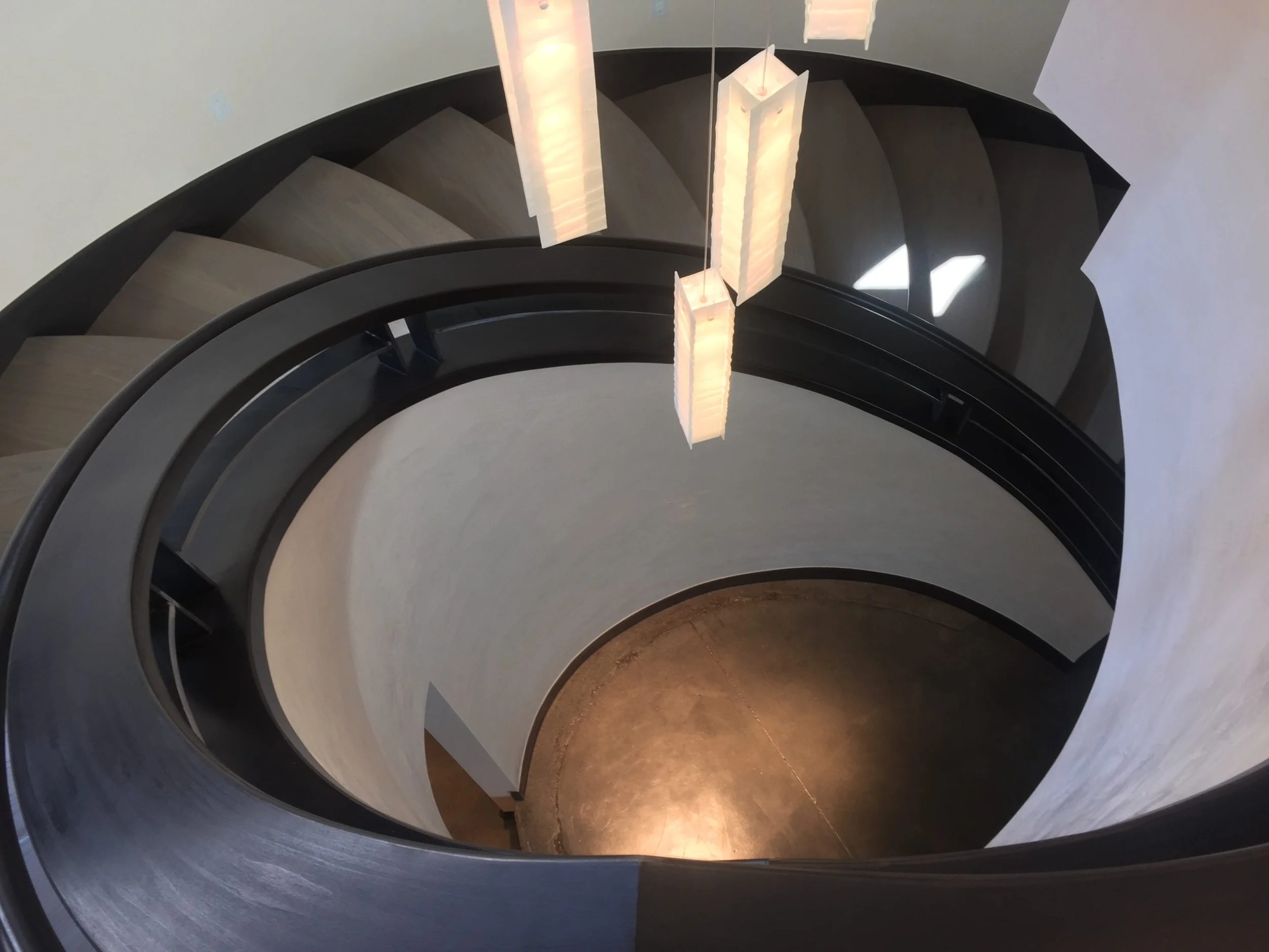 Custom swept and curved stair from above