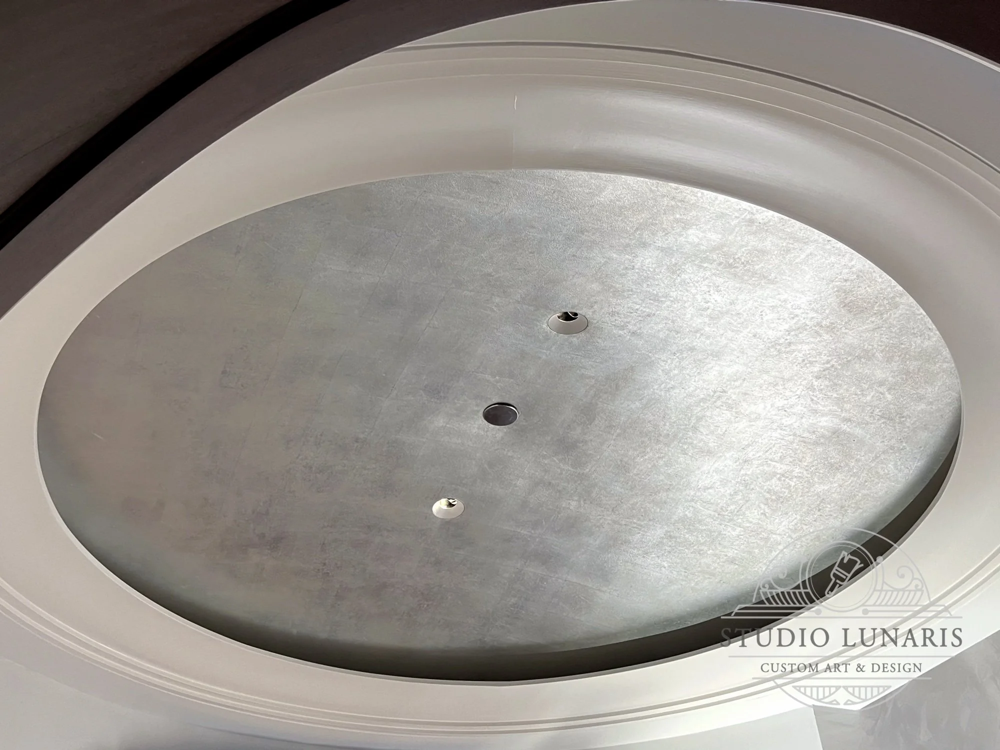 Entry hallway dome ceiling silver patina