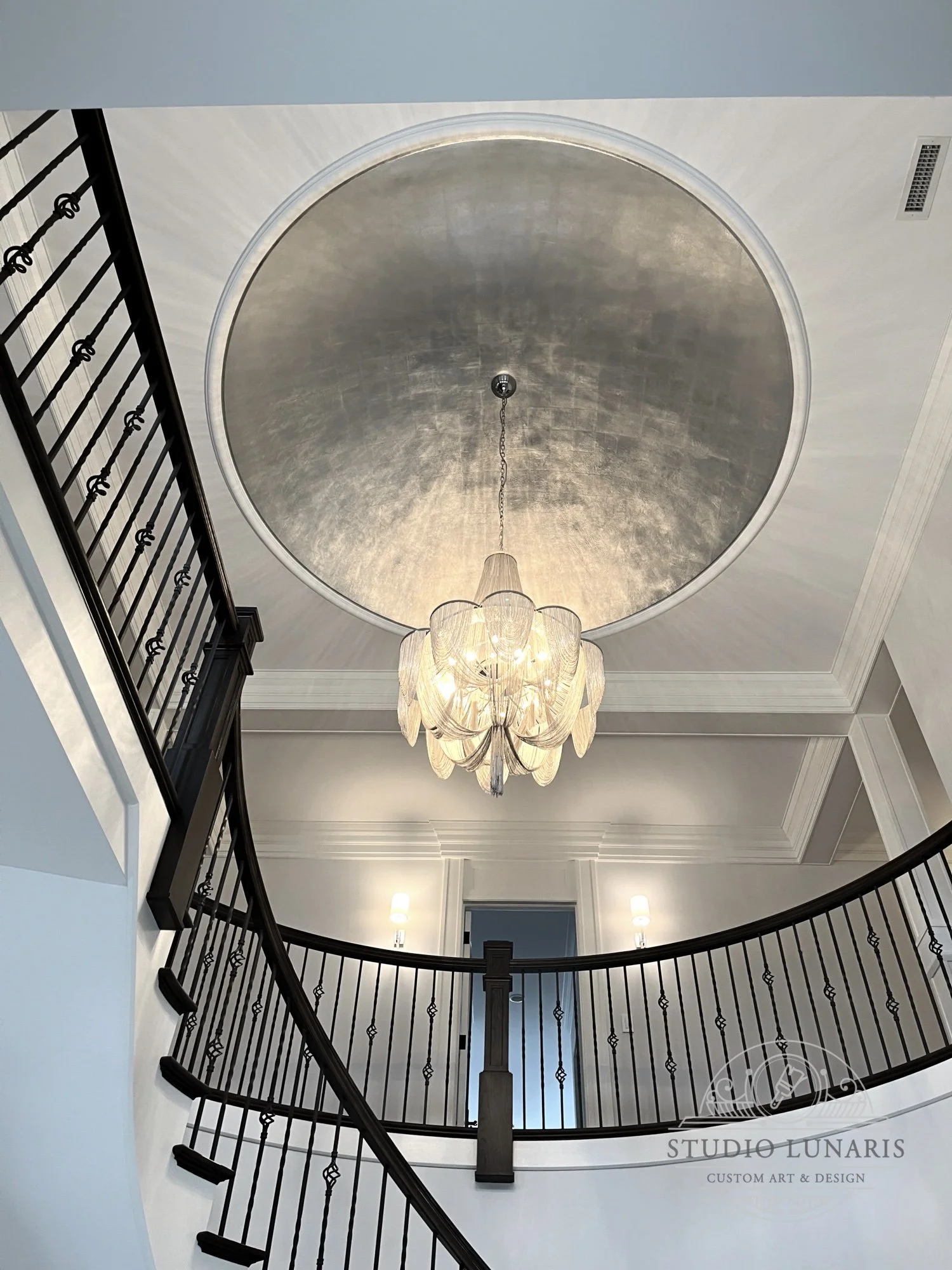 Entry foyer dome ceiling silver patina 