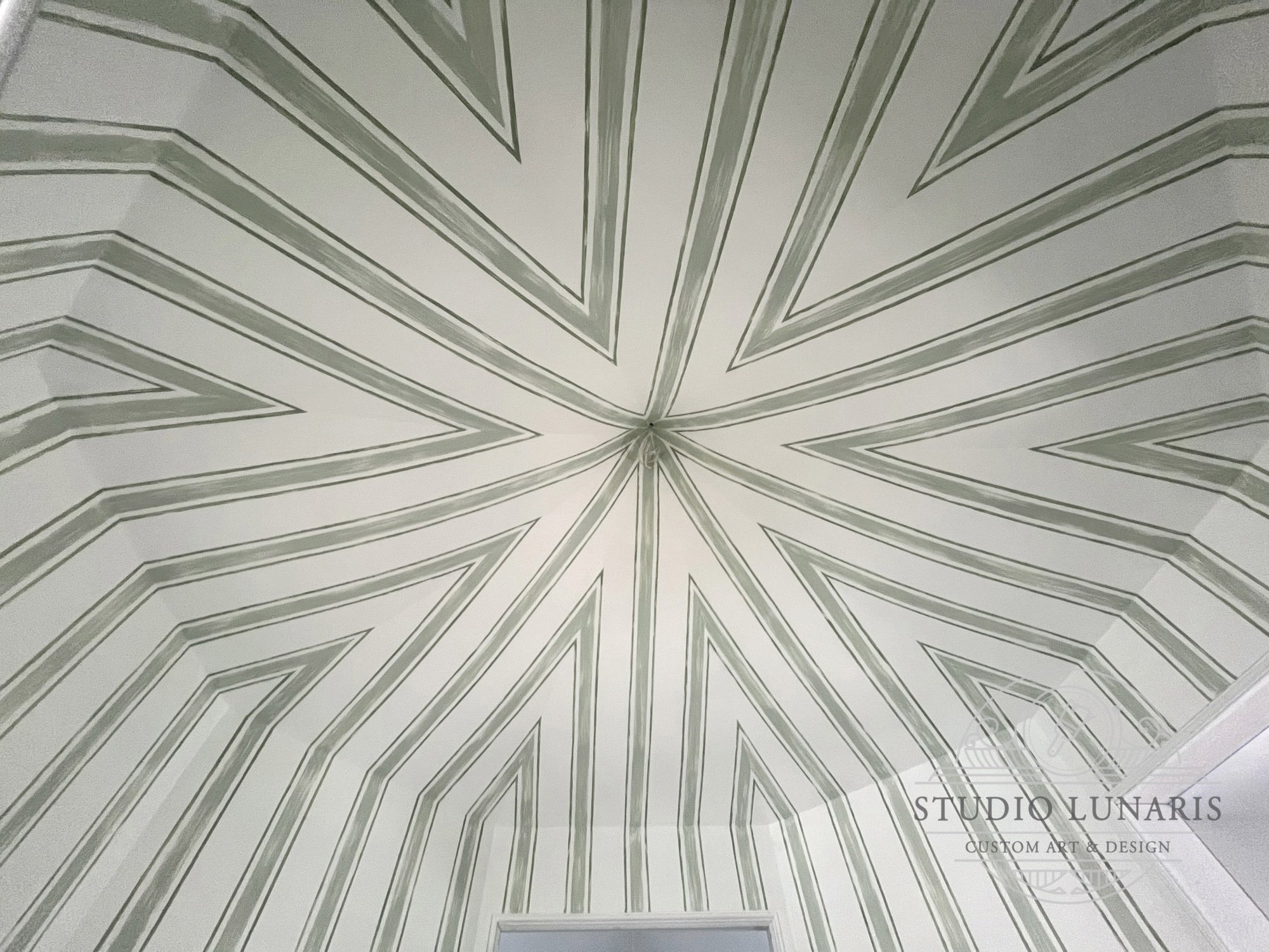 Hallway pattern tent design with hand painted stripes