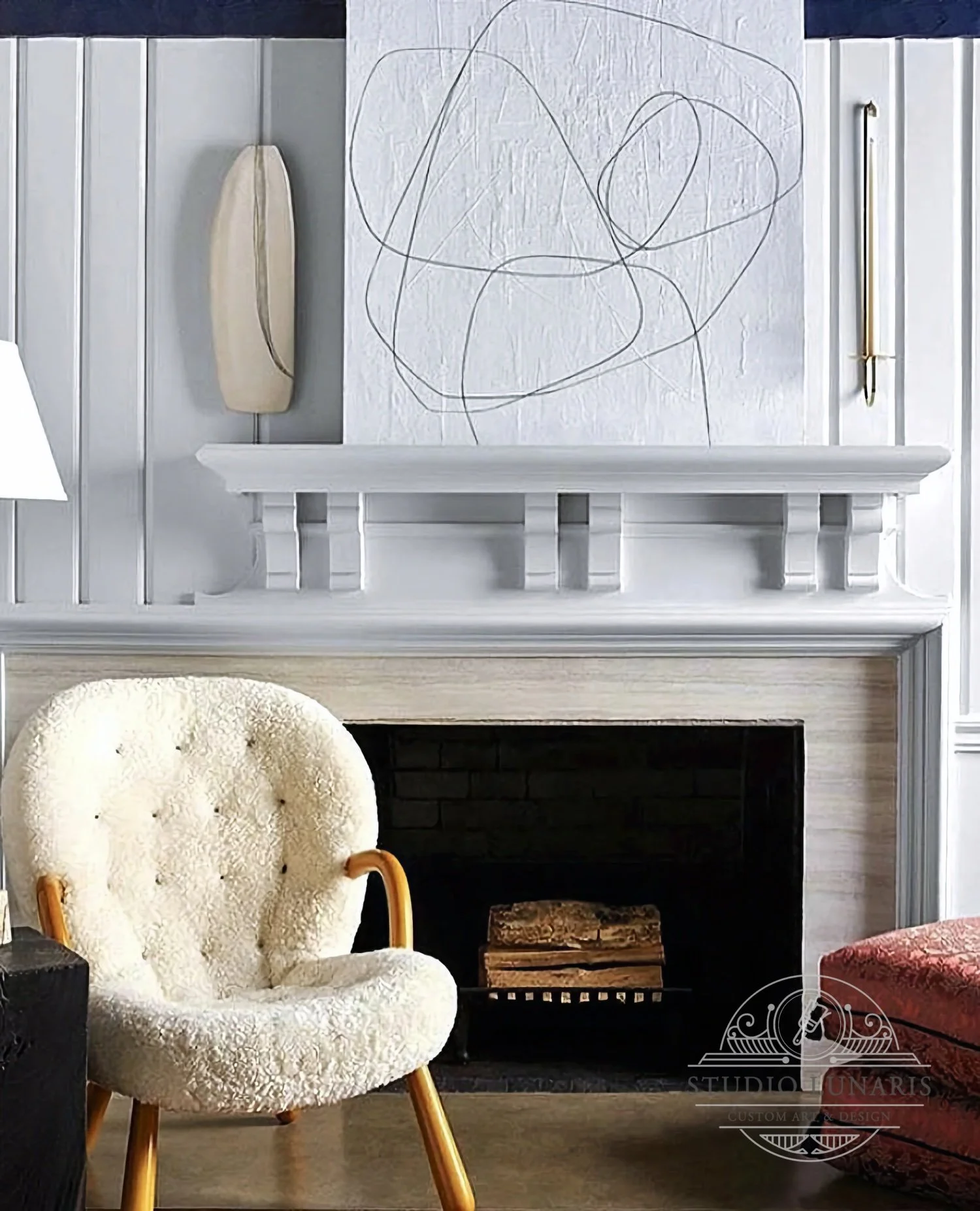 Faux painted onyx fireplace