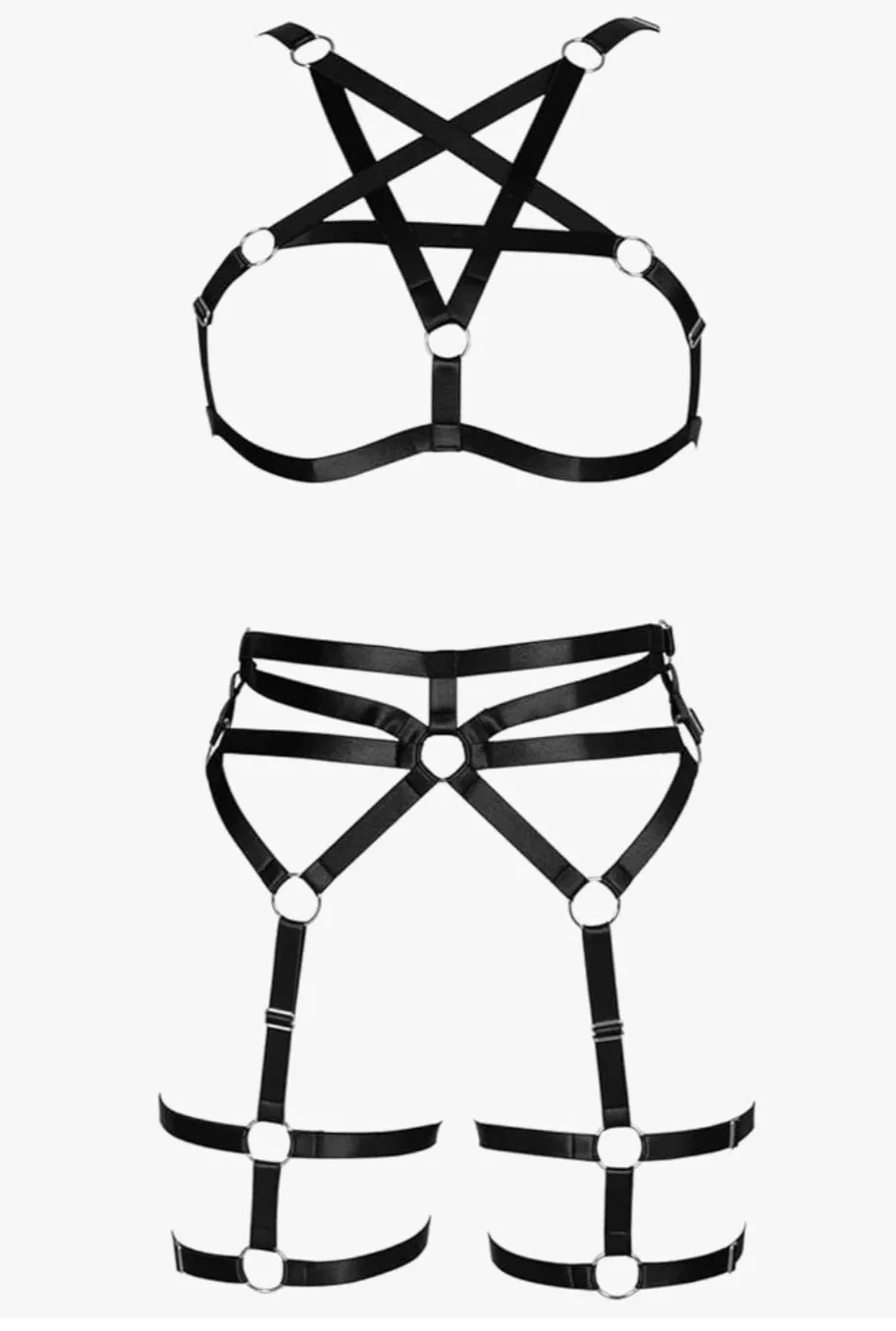 Black Pentagram Body Straps | Small to Medium