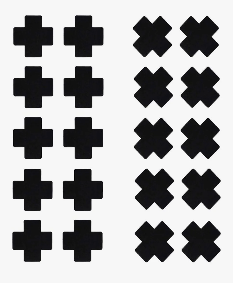 Black Pasties, no adhesive where the nipple sits against. | One Size Fits All