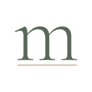 A lowercase letter 'm' in dark gray with an underline below it.