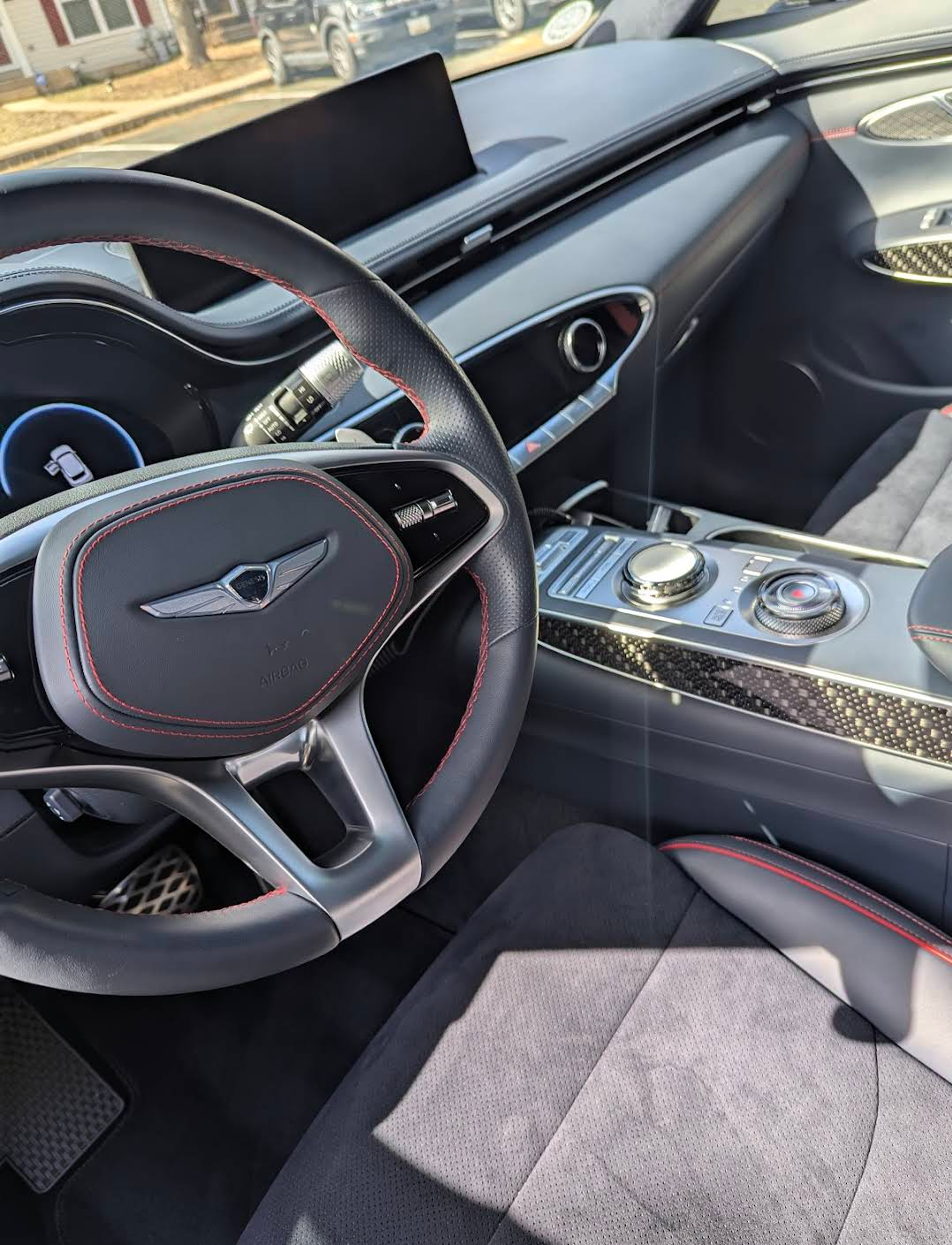 Full Interior Restoration for a Genesis GV70. Our team spent over 4 hours meticulously cleaning and conditioning this high-performance cabin. From deep-cleaning the perforated upholstery to polishing the intricate center console, we provide the metic