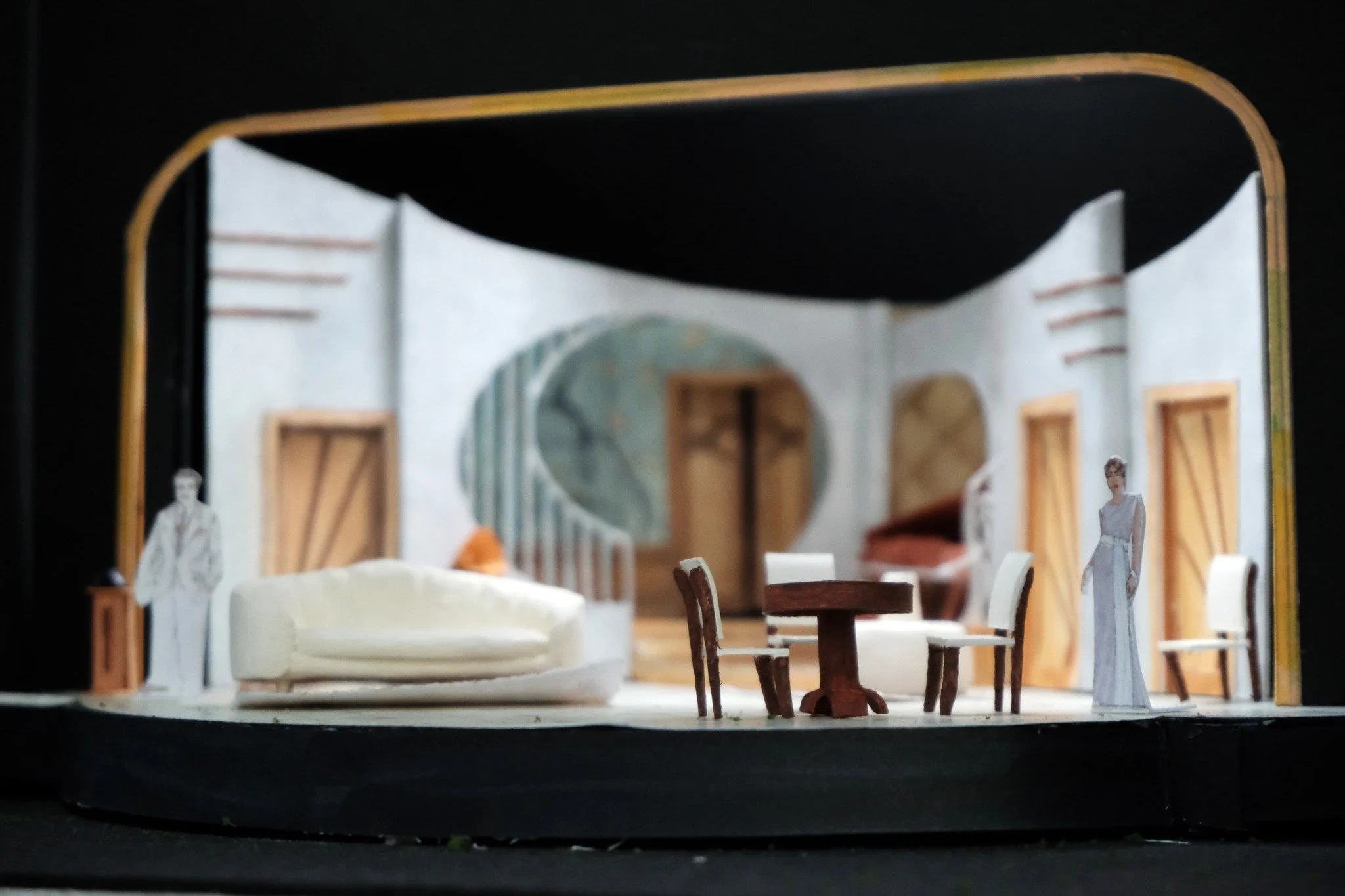 Private Lives act two color model, Scenic Designer - Dick Block. I made the platforms, furniture, and most of the walls