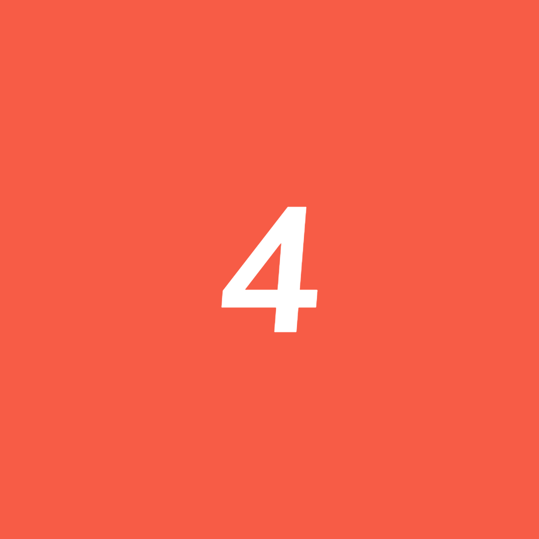 White number 4 on an orange background.