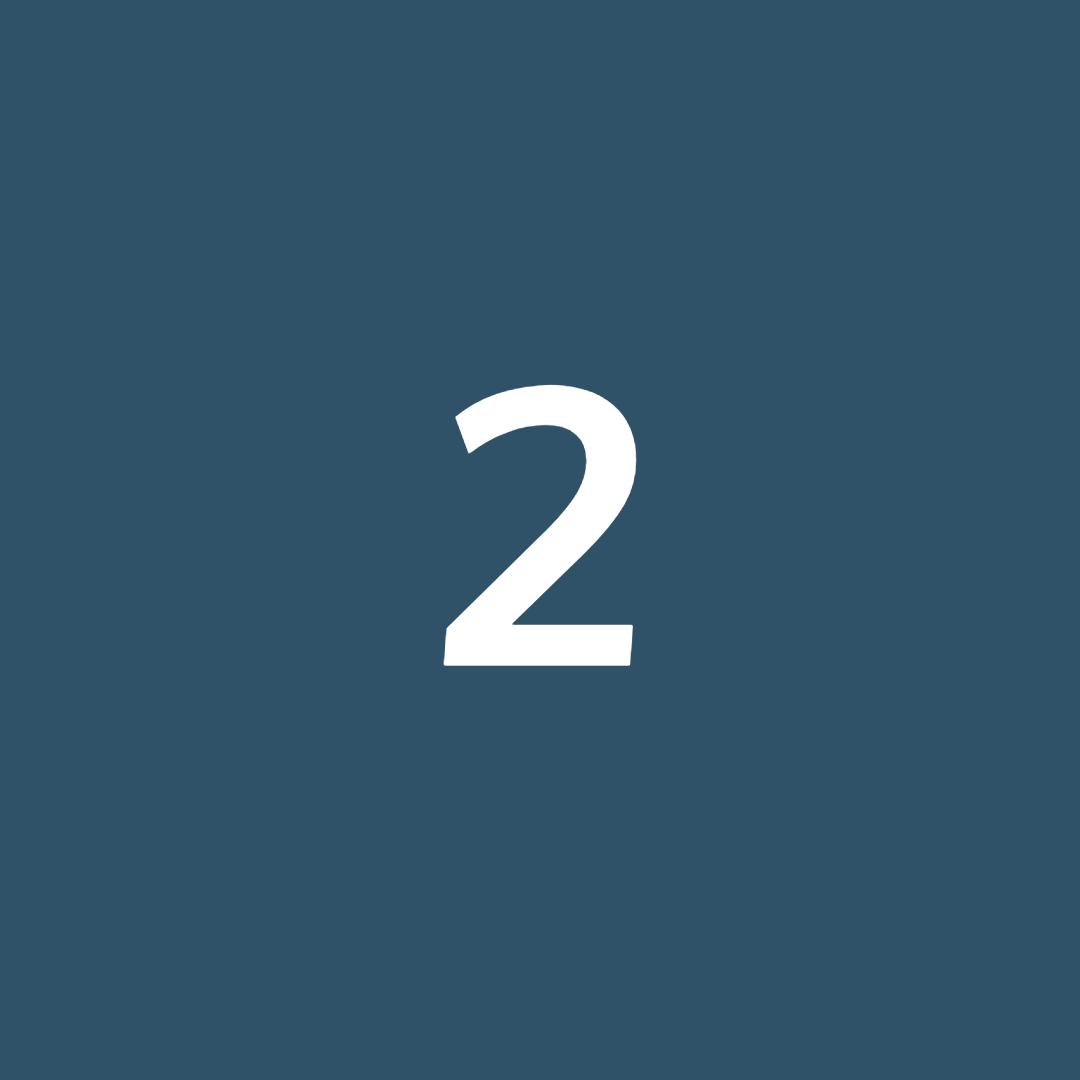Number 2 displayed on a dark blue background.