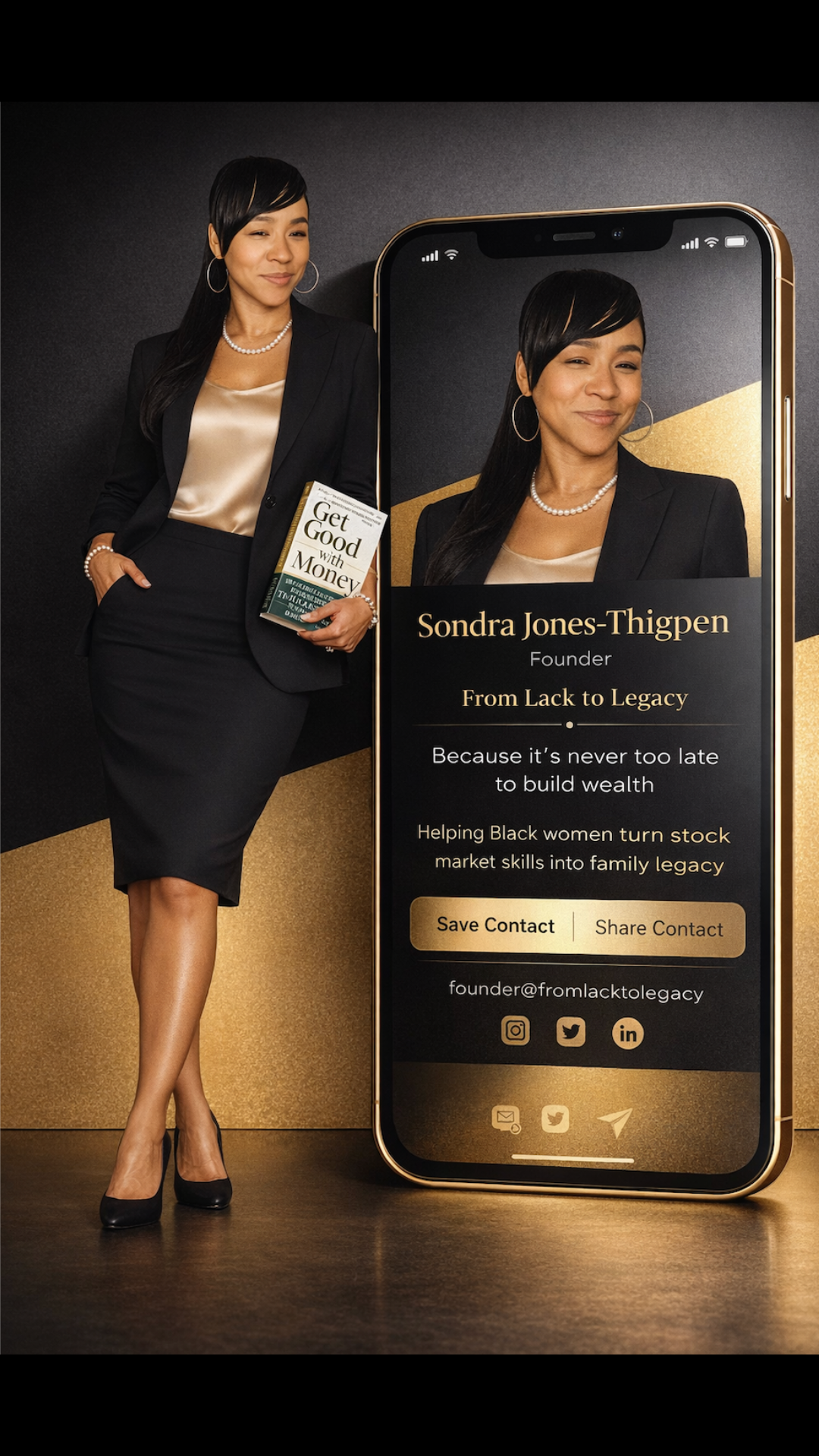 Sondra Jones Thigpen - From Lack to Legacy financial coach helping women over 40 invest and build wealth