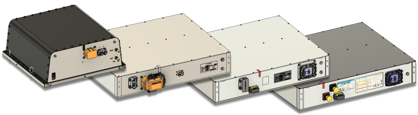 A detailed illustration of a series of industrial electronic equipment and power supplies connected in a system.