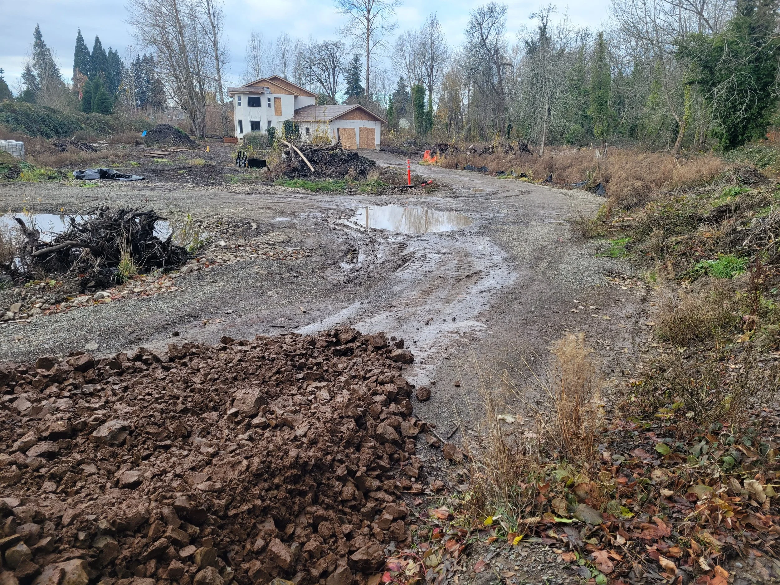 New driveway construction to house Albany Oregon.