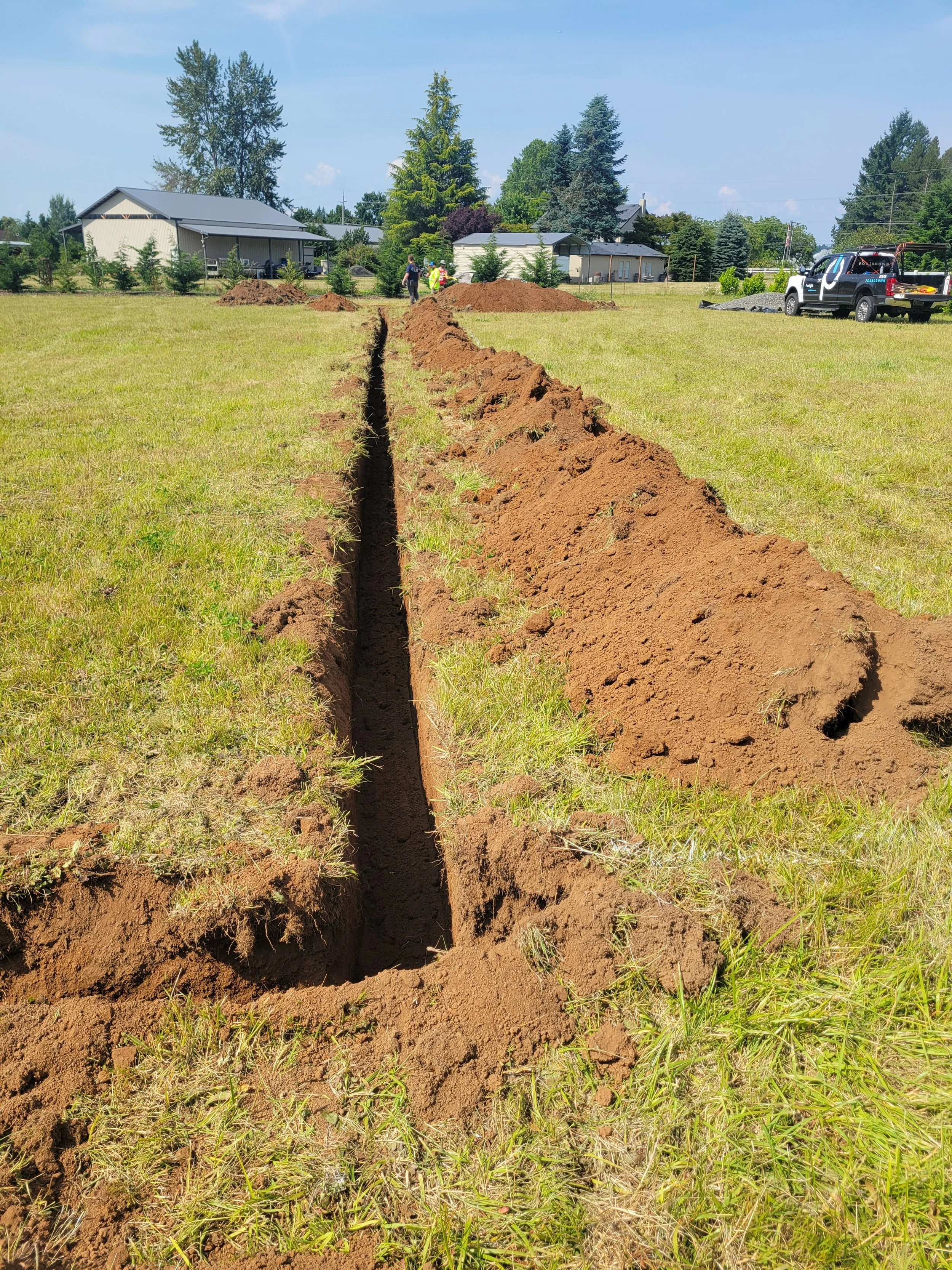 Action Jackson Excavation trenching Utilities for a house in Brownsville Oregon.