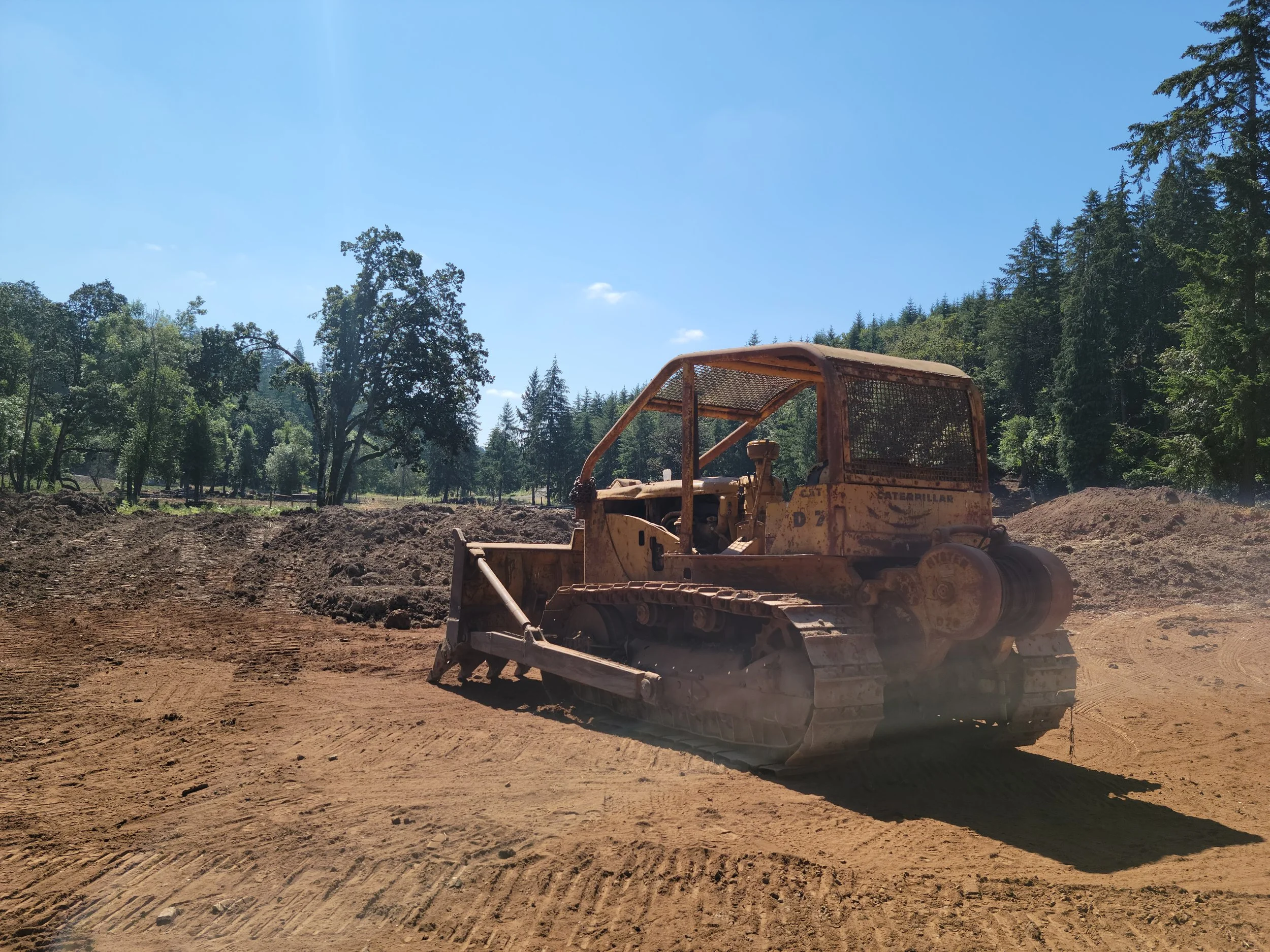 D7 bulldozer ready to level the ground