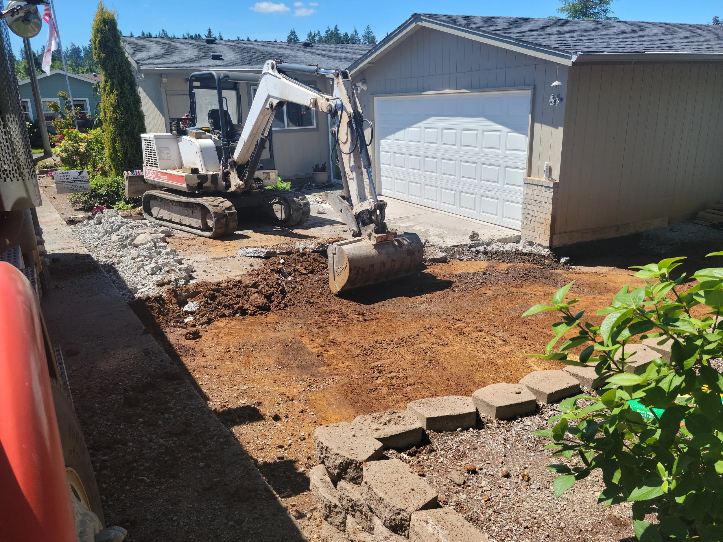 Concrete driveway removal Albany Oregon.