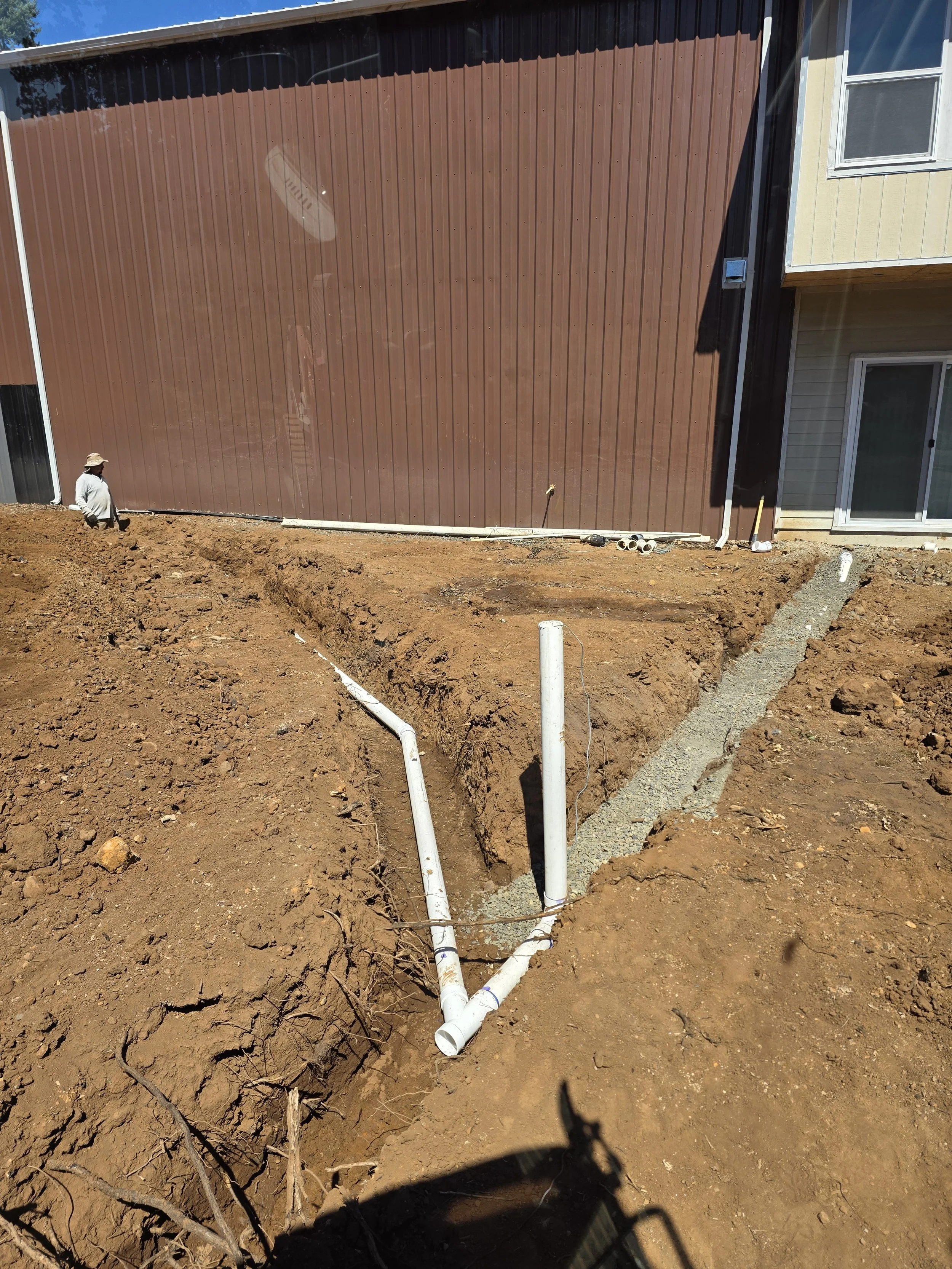 Trenching for the Septic system hookup in Turner Oregon.